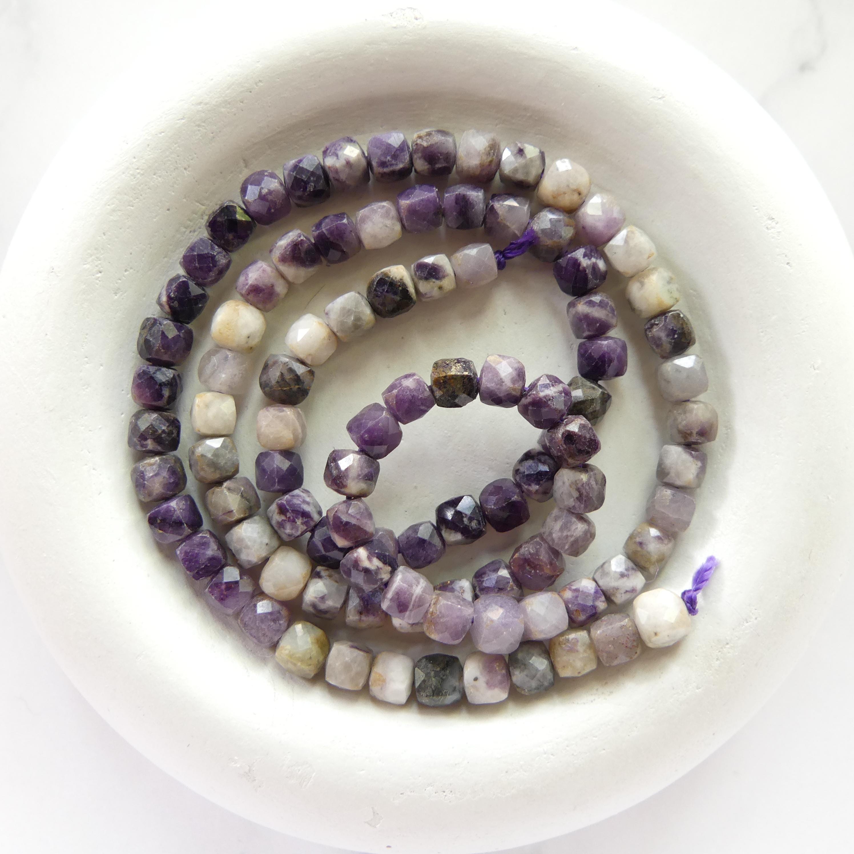 4mm AAA Sugilite Cube Beads Faceted Genuine Beads 15" Purple Gemstone Beads Beading Crafter Gift Seed beads rare Crystal healing beads