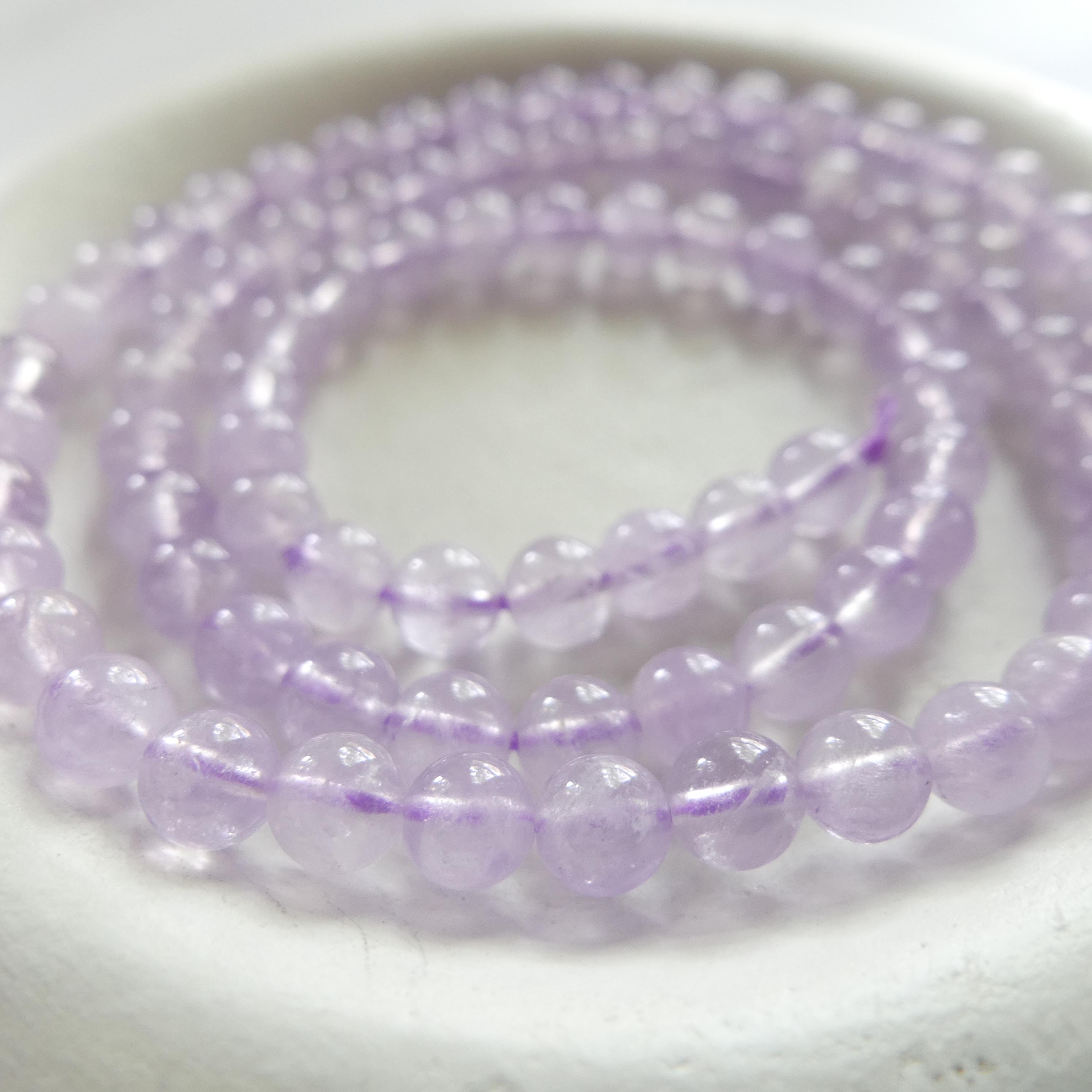 4mm AAA Lilac Amethyst Beads Smooth 15" Natural Lavender Amethyst Pink Gemstone Beads Beading Crafter Gift February Birthstone