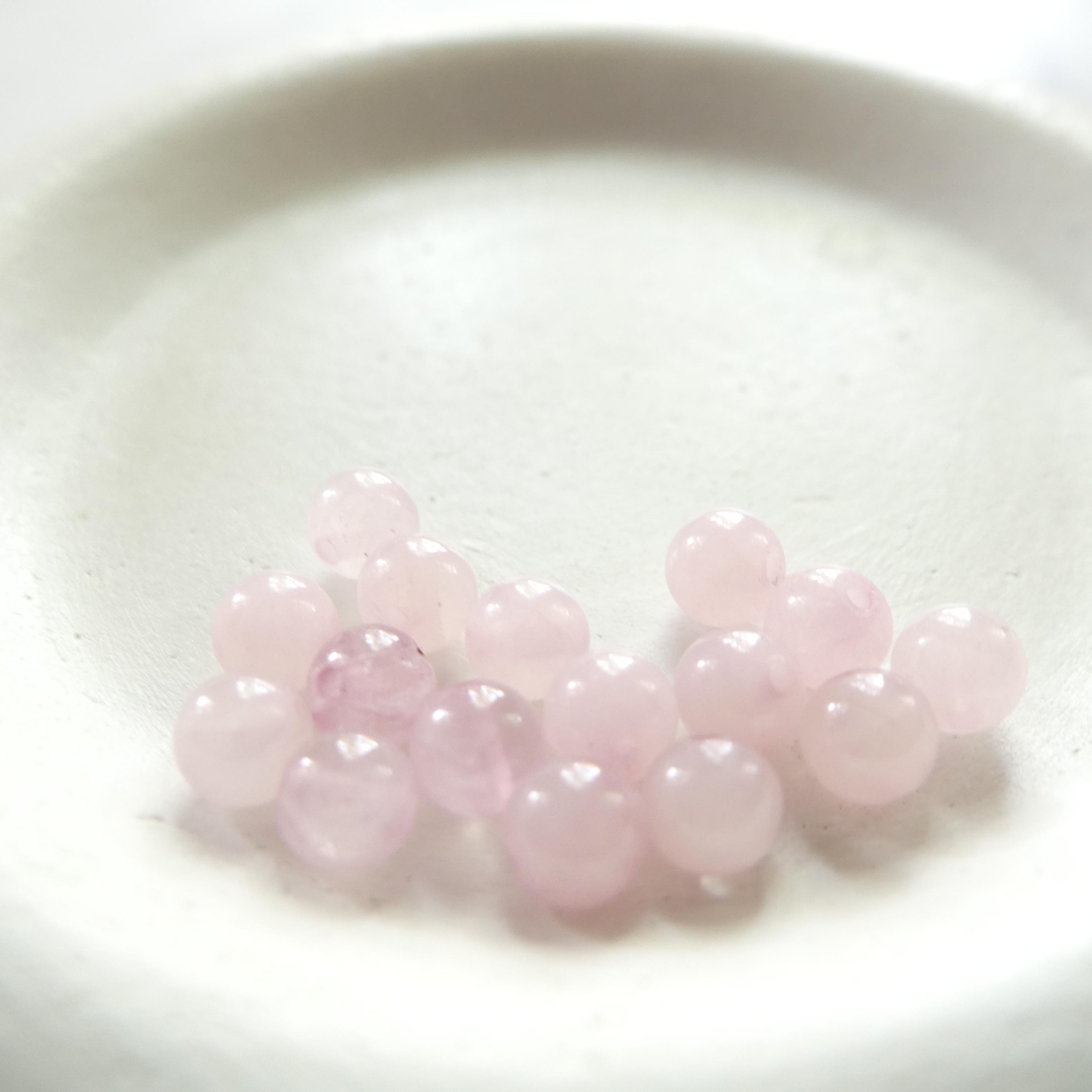 4mm AAA Rose Quartz Beads Smooth 15" Pale Pink Genuine Gemstone Beads for Jewelry Making Beading Craft Gift Beads