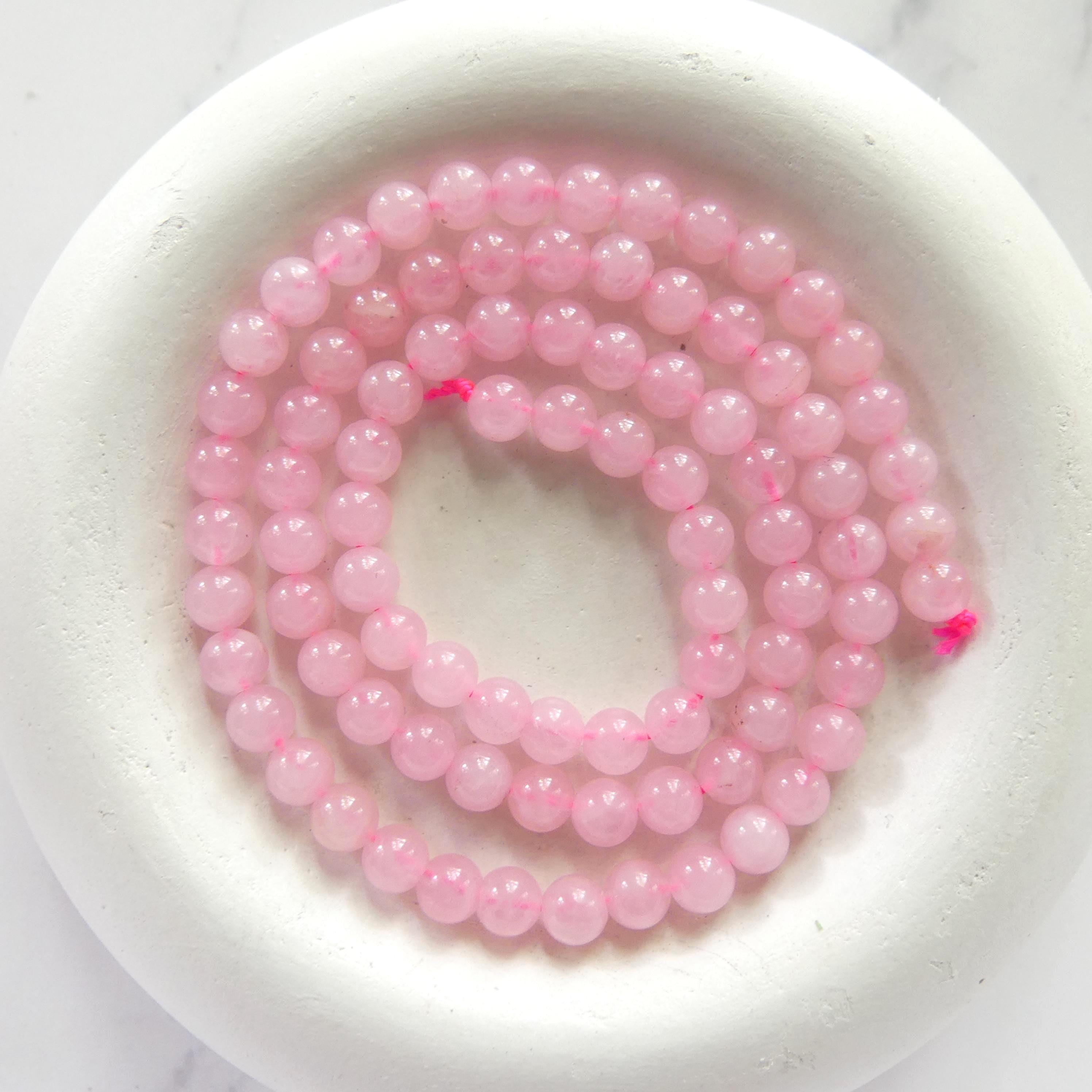 4mm AAA Rose Quartz Beads Smooth 15" Pale Pink Genuine Gemstone Beads for Jewelry Making Beading Craft Gift Beads