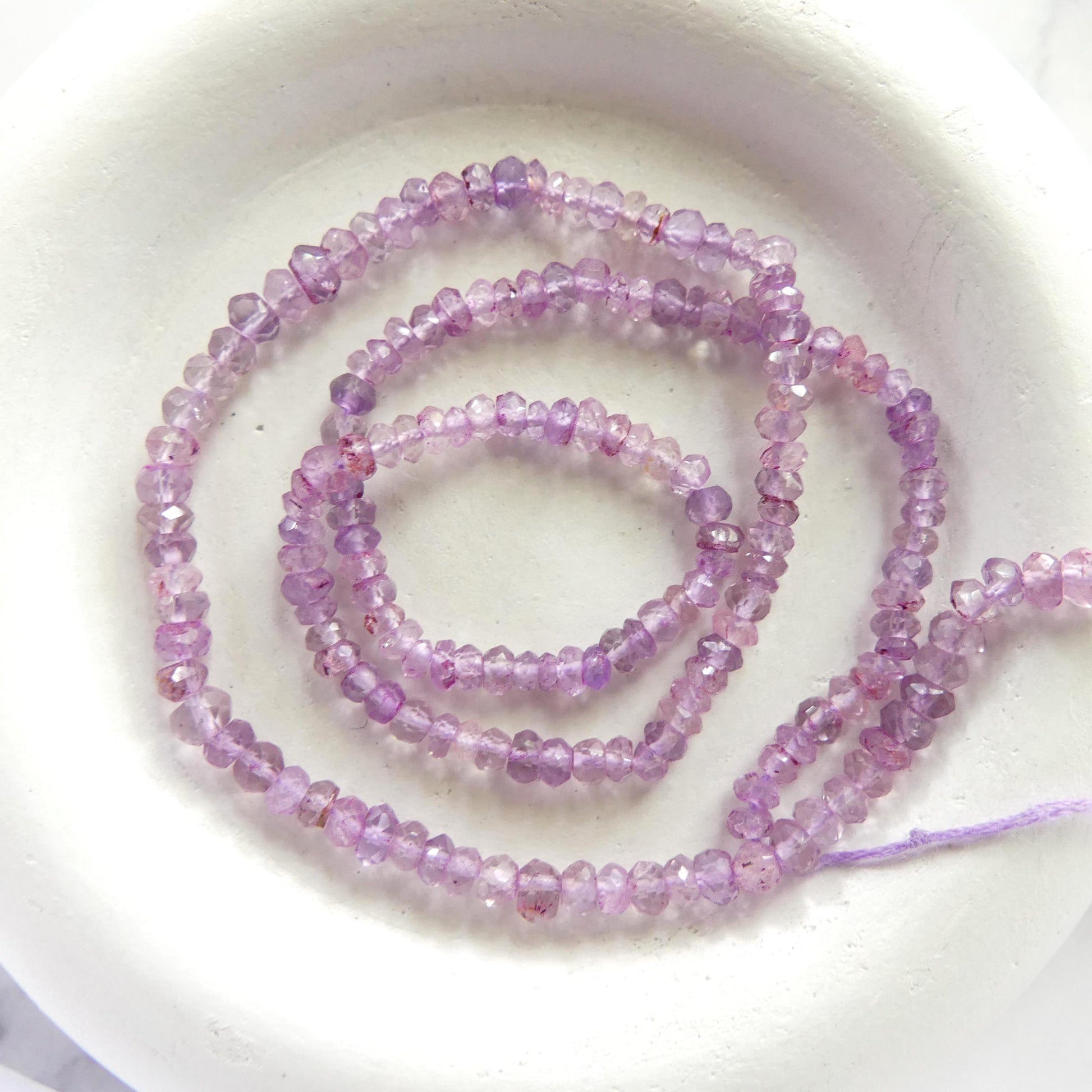 3mm Pink Amethyst Beads Hand Faceted Rondelle Beads 13" Natural Pink Amethyst Gemstone Beads Beading Crafter Gift February Birthstone