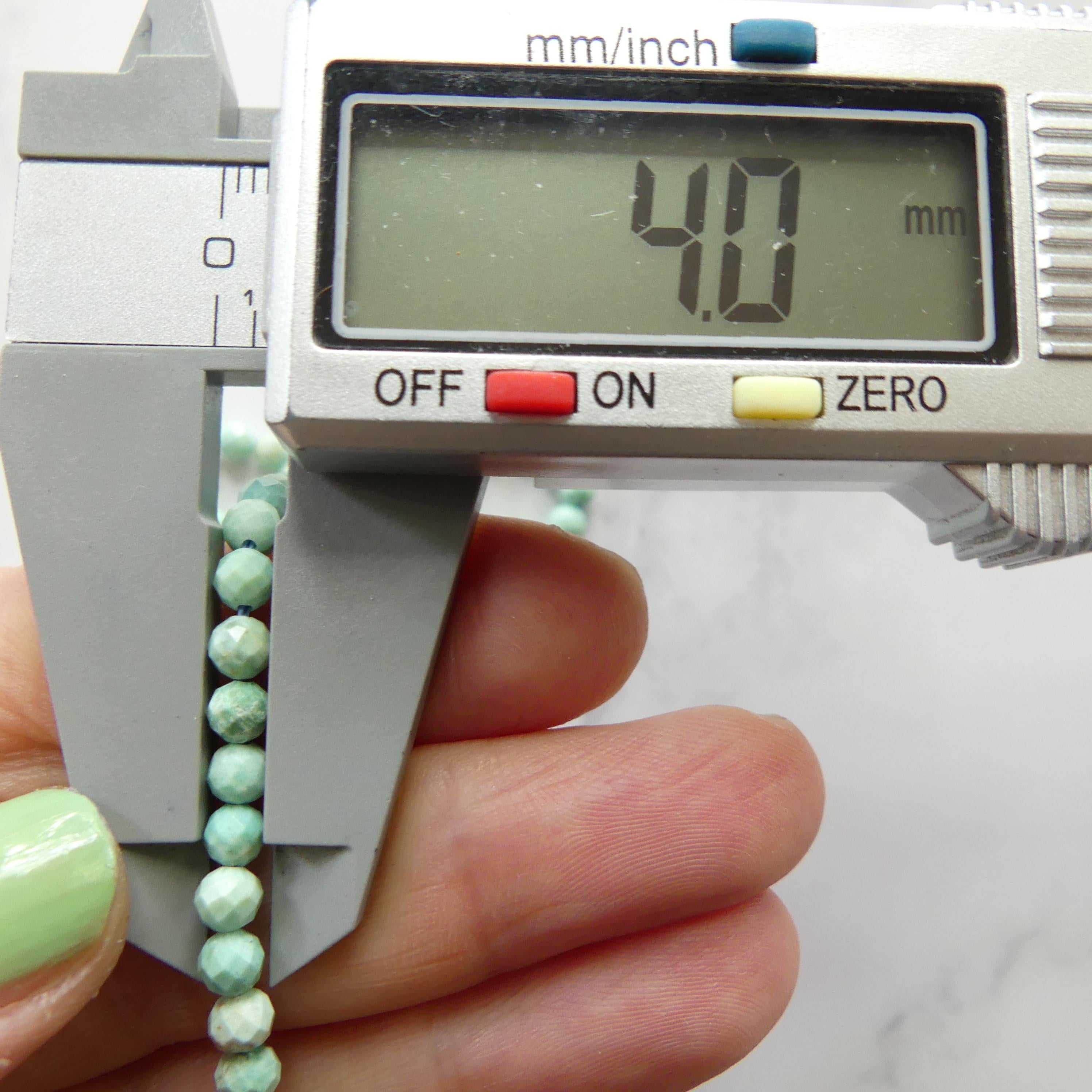 4mm AAA Peruvian Turquoise Faceted Beads 15" Peru Turquoise Genuine Gemstone Beads Jewelry Making Beading Craft Gift December Birthstone