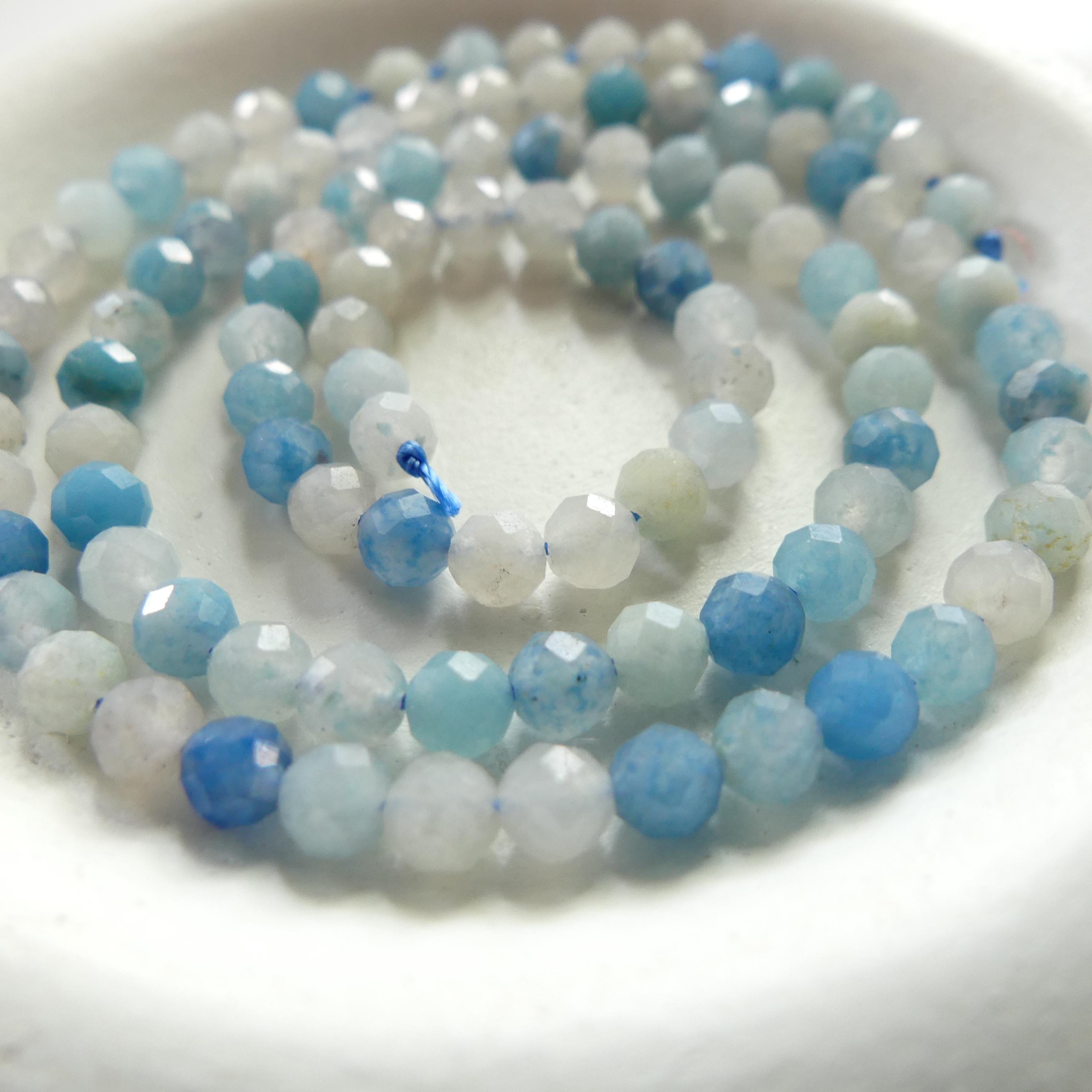 4mm AAA Trolleite Beads Faceted 15" Rare Gemstone Beads Beading Crafter Gift DIY Jewelry making Lazulite Scorzalite Quartz Mix