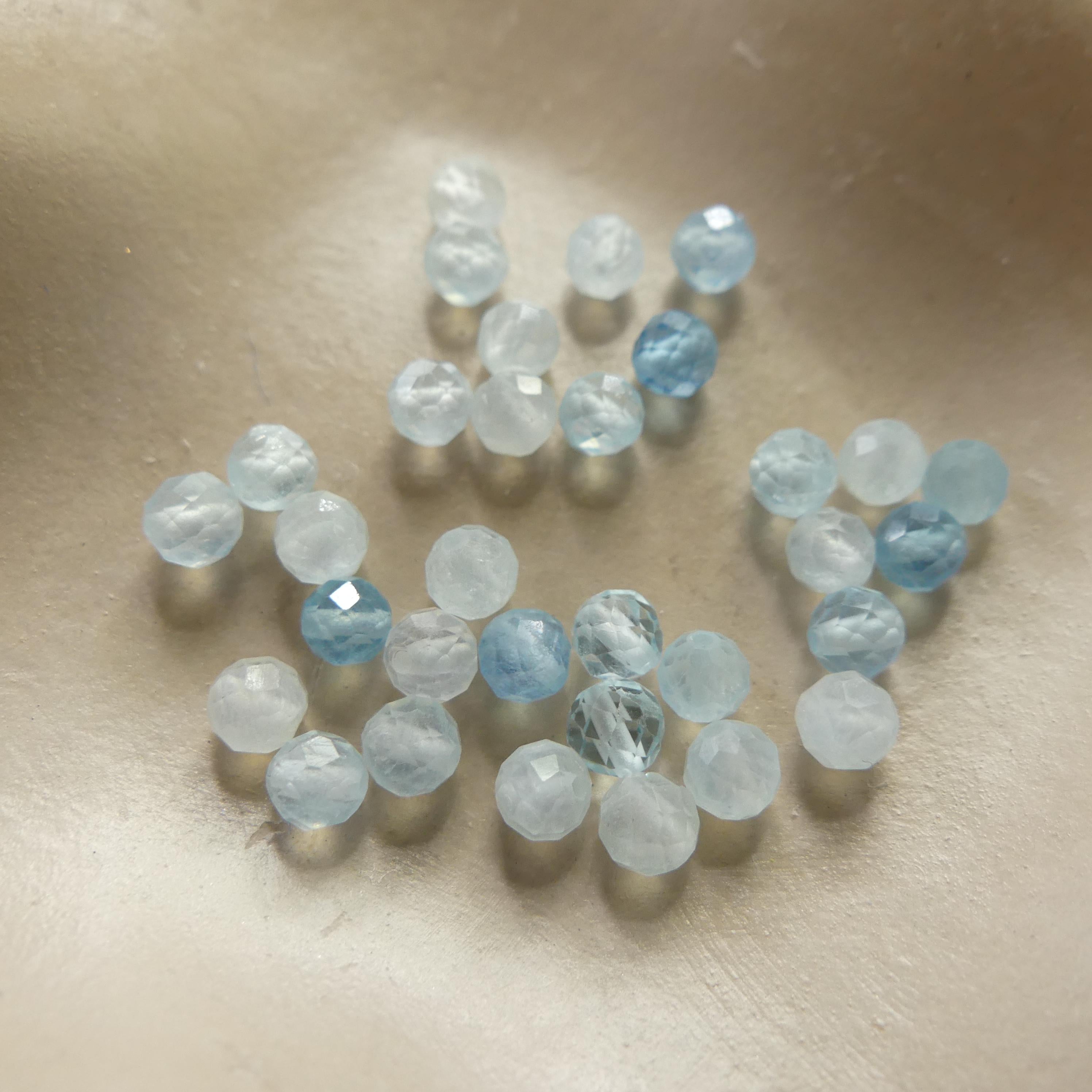 4mm AAA Aquamarine Beads Faceted 15" Raw Genuine Aquamarine Gemstone Beads for Jewelry Making Beading Craft Gift Beads March Birthstone