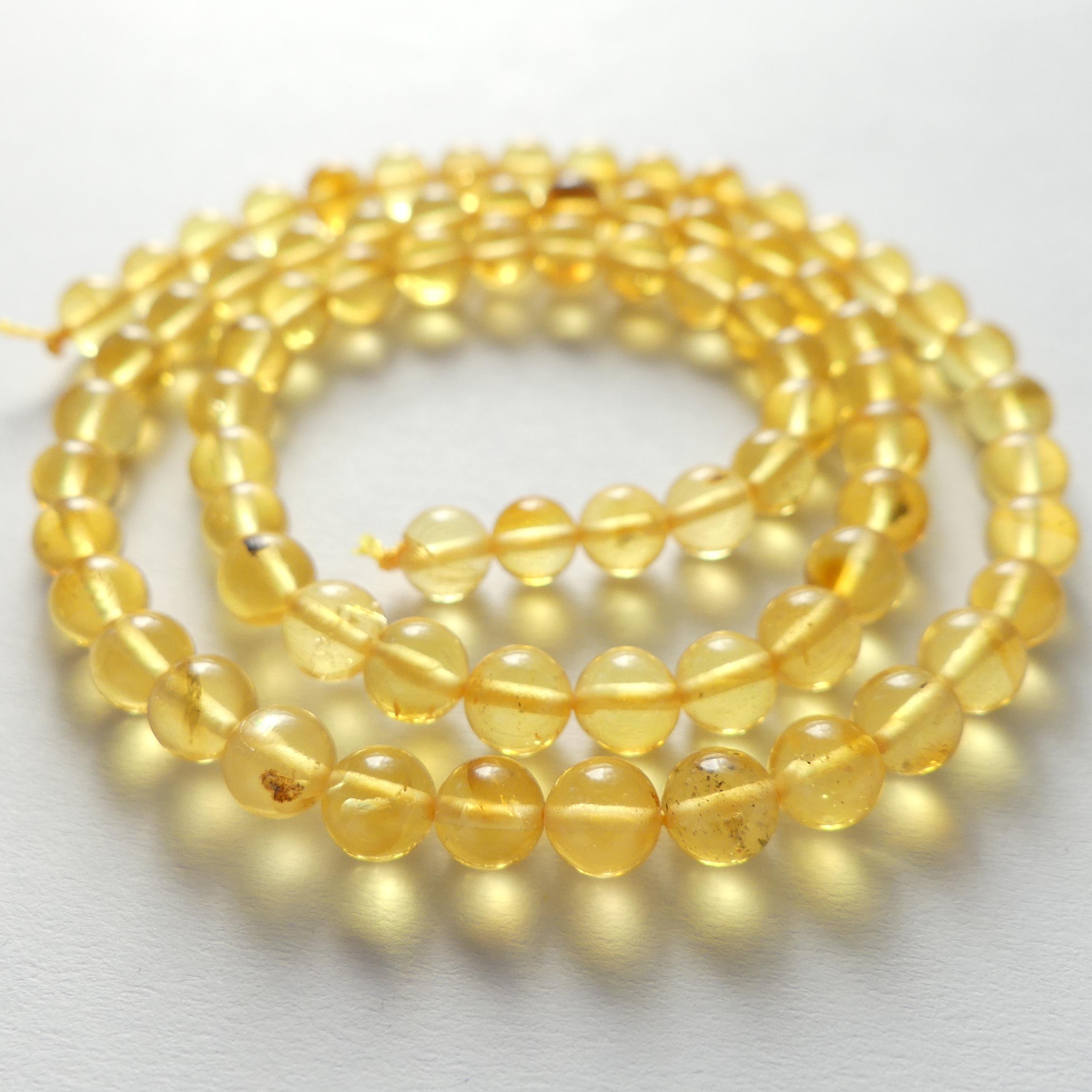 5mm Baltic Amber Beads Honey Amber Beads 16' Amber Golden Genuine Beads