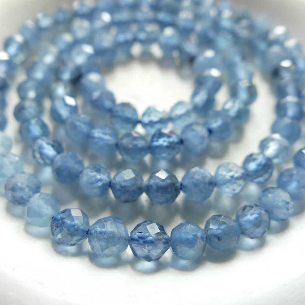 4mm Santa Maria Aquamarine Beads Faceted 15" Natural Genuine Gemstone Beads for Jewelry Making Beading Craft Gift Beads March Birthstone