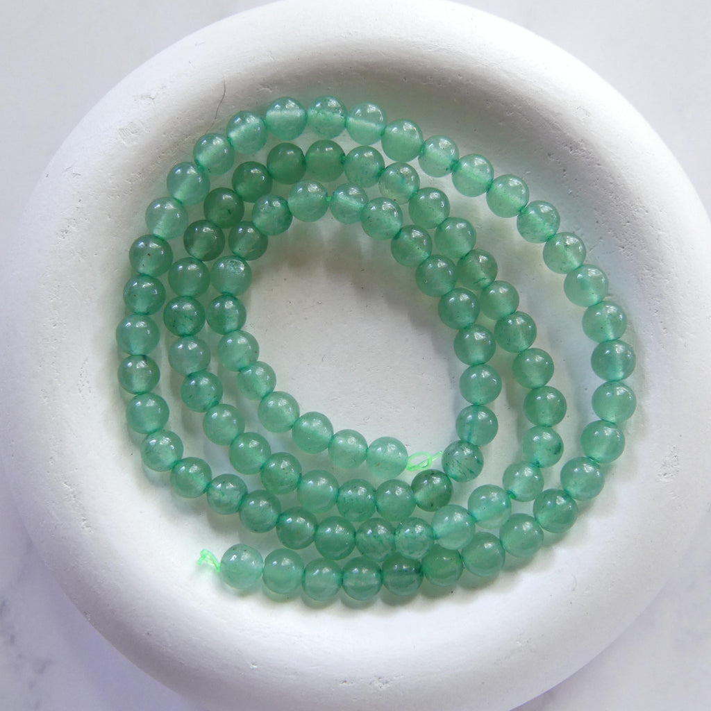 4mm AAA Green Aventurine Smooth Beads 15" Green Natural Aventurine Gemstone Beads Beading Crafter Gift DIY jewelry