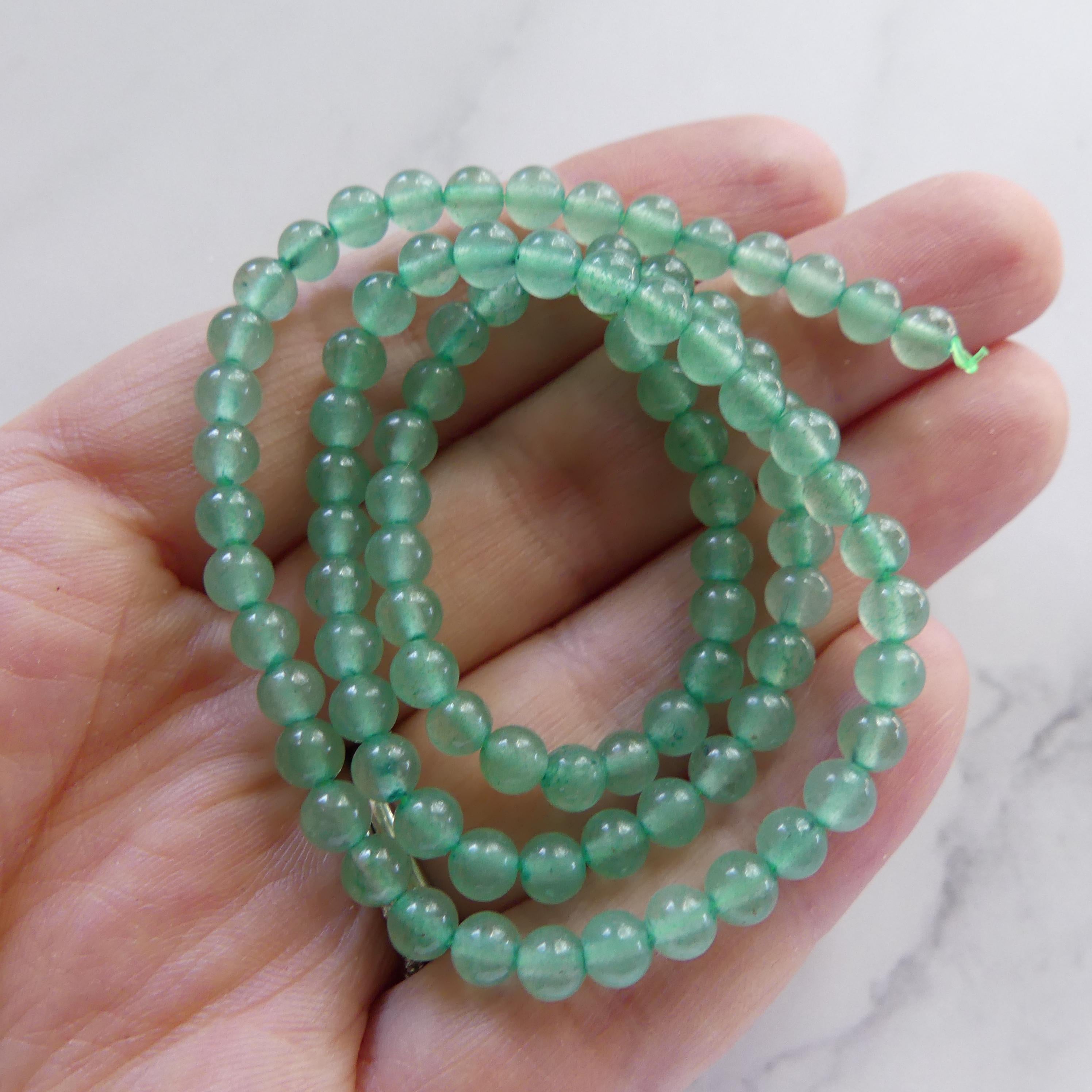 4mm AAA Green Aventurine Smooth Beads 15" Green Natural Aventurine Gemstone Beads Beading Crafter Gift DIY jewelry