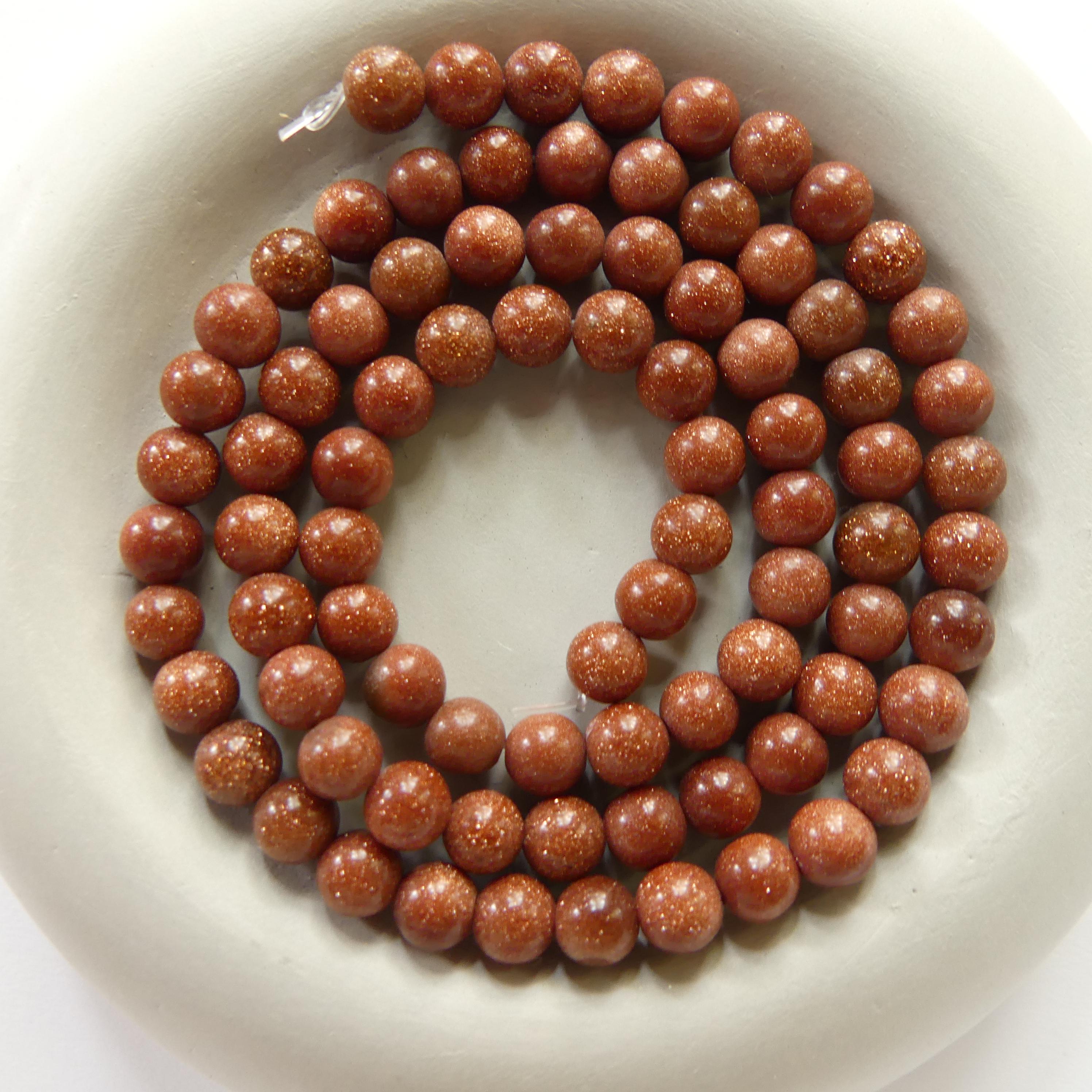 4mm Goldstone Beads Smooth 15" Orange Red Genuine Sparkly Sandstone Gemstone Beads Jewelry Making Beading Craft Gift Self Love Abundance