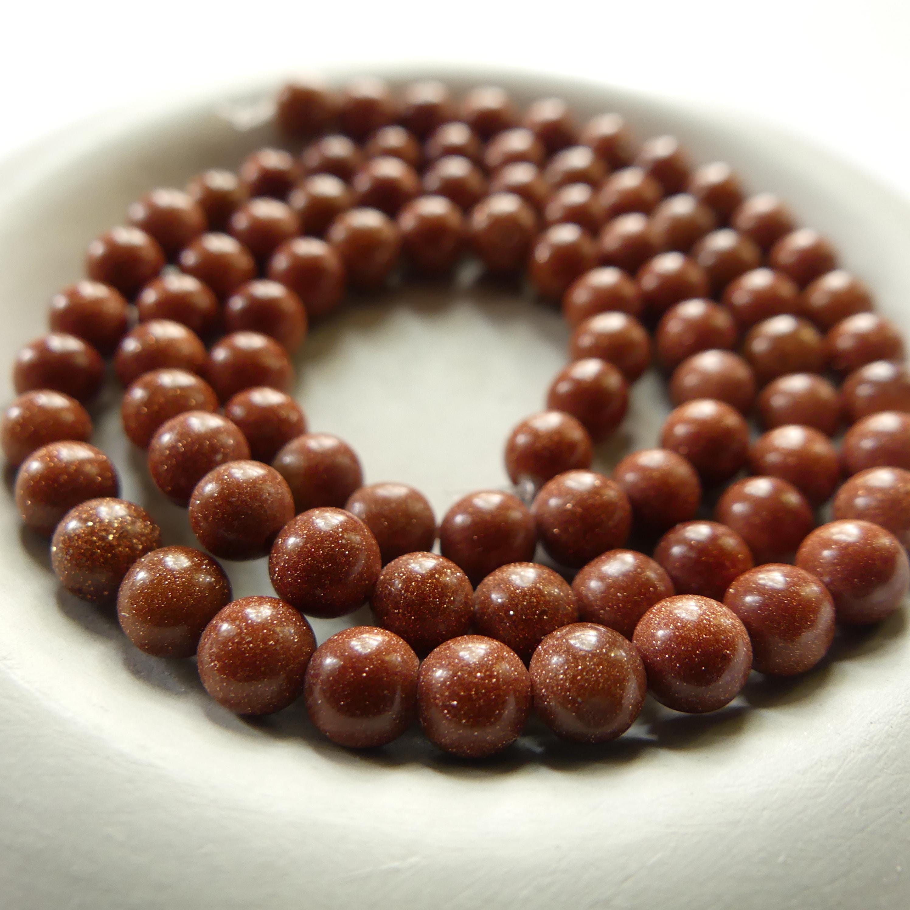 4mm Goldstone Beads Smooth 15" Orange Red Genuine Sparkly Sandstone Gemstone Beads Jewelry Making Beading Craft Gift Self Love Abundance
