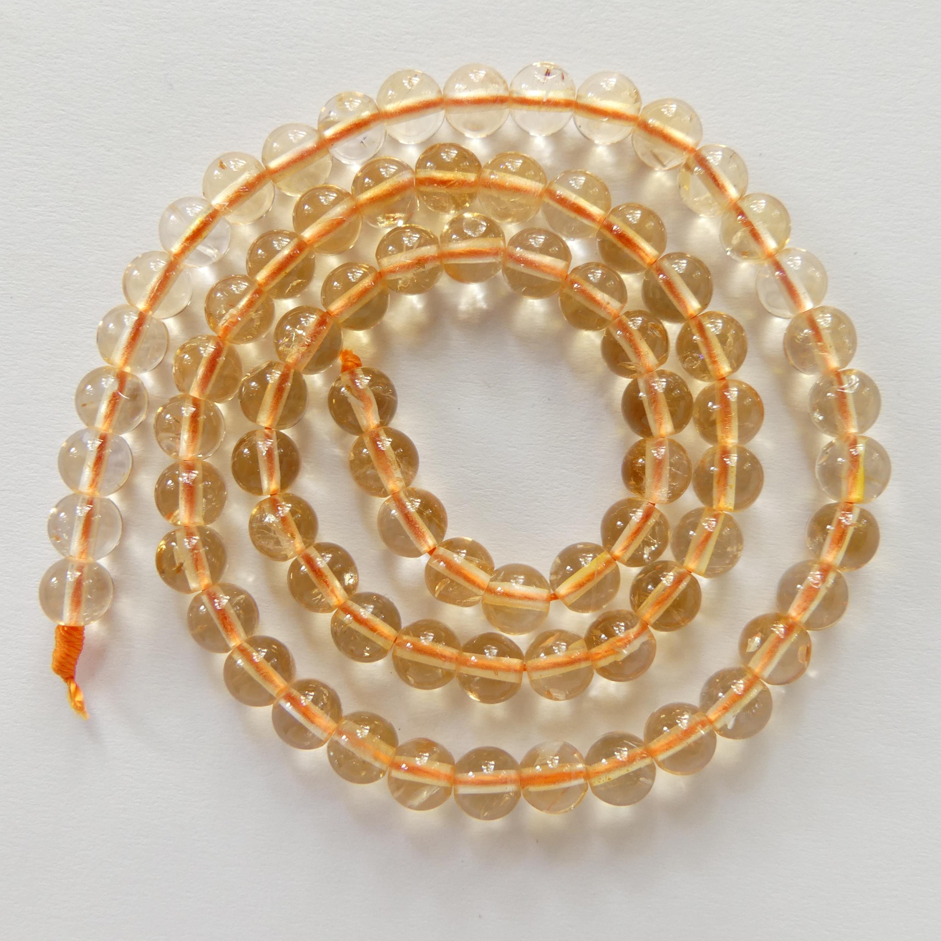 5mm Natural AAA Citrine Smooth Beads 15" Genuine Gemstone Beads Jewelry Making Beading Craft Gift Beads November Birthstone