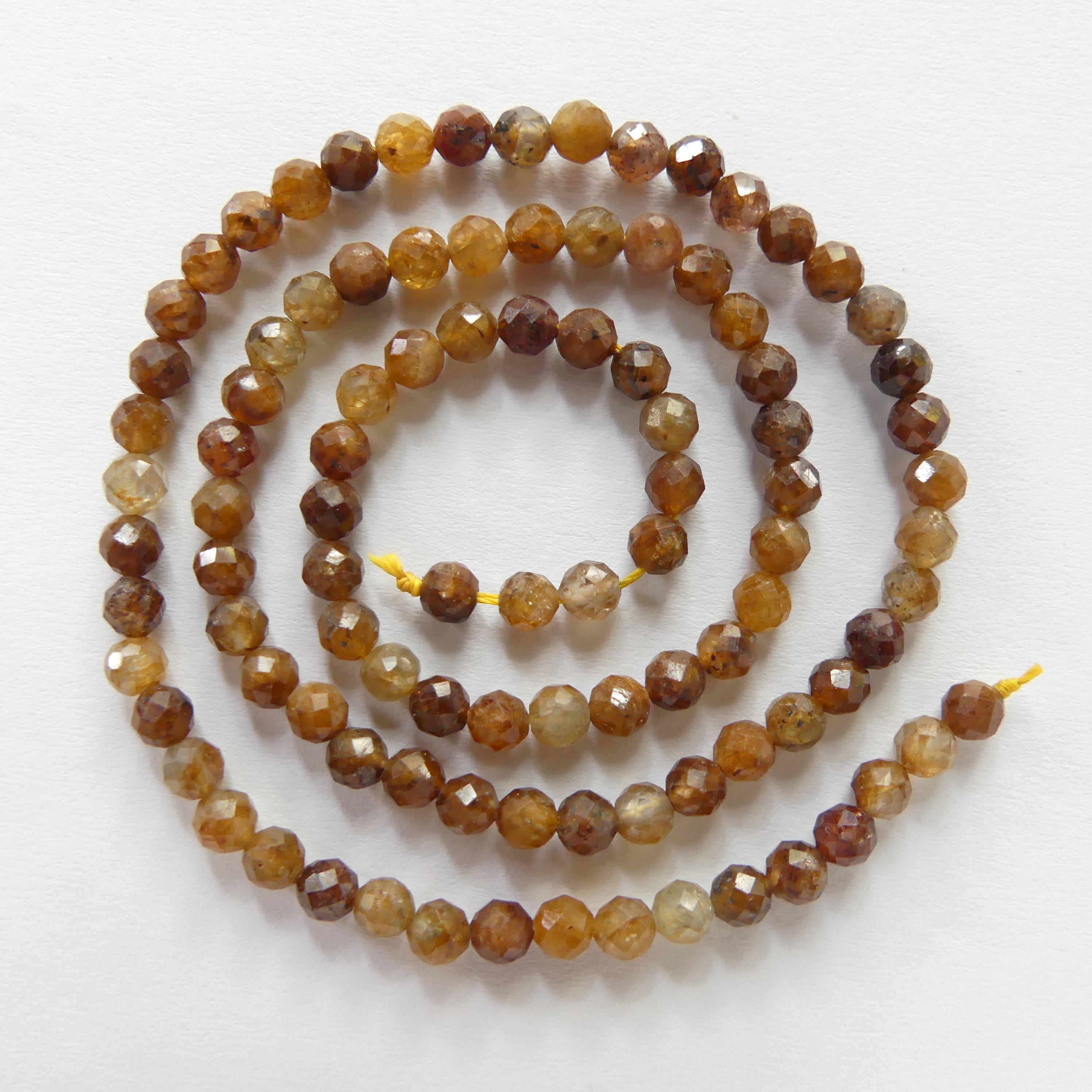 4mm Yellow Sapphire Faceted Beads Genuine Small Beads 15" September Birthstone Beads Gemstone Beads for Jewelry Making
