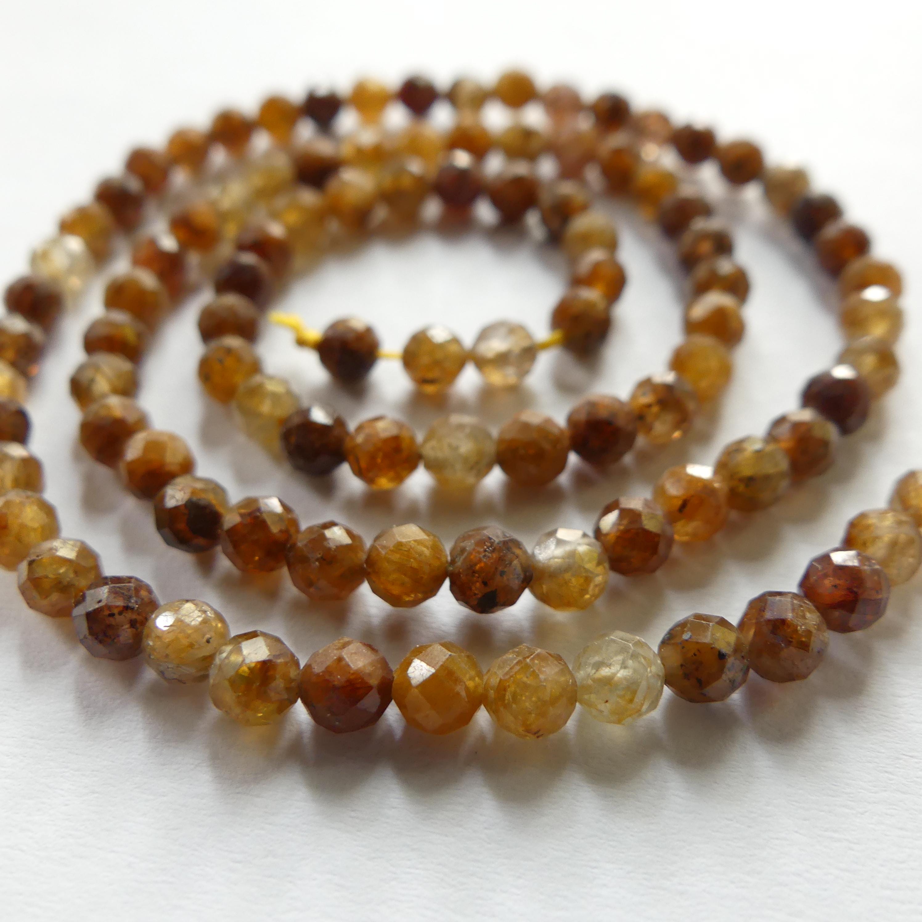 4mm Yellow Sapphire Faceted Beads Genuine Small Beads 15" September Birthstone Beads Gemstone Beads for Jewelry Making