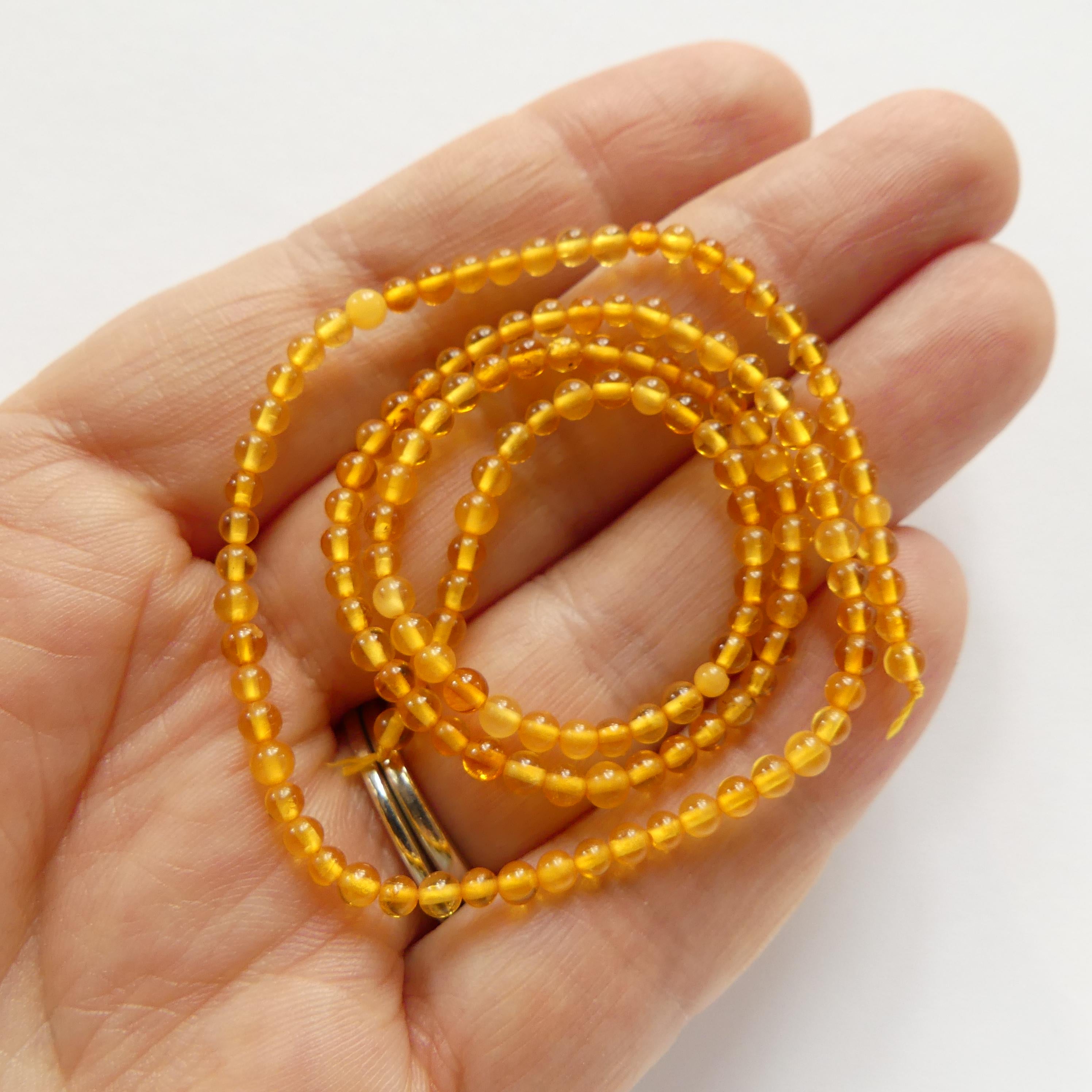 3mm Baltic Amber Beads Honey Amber Beads 16' Lemon Amber Golden Genuine Beads