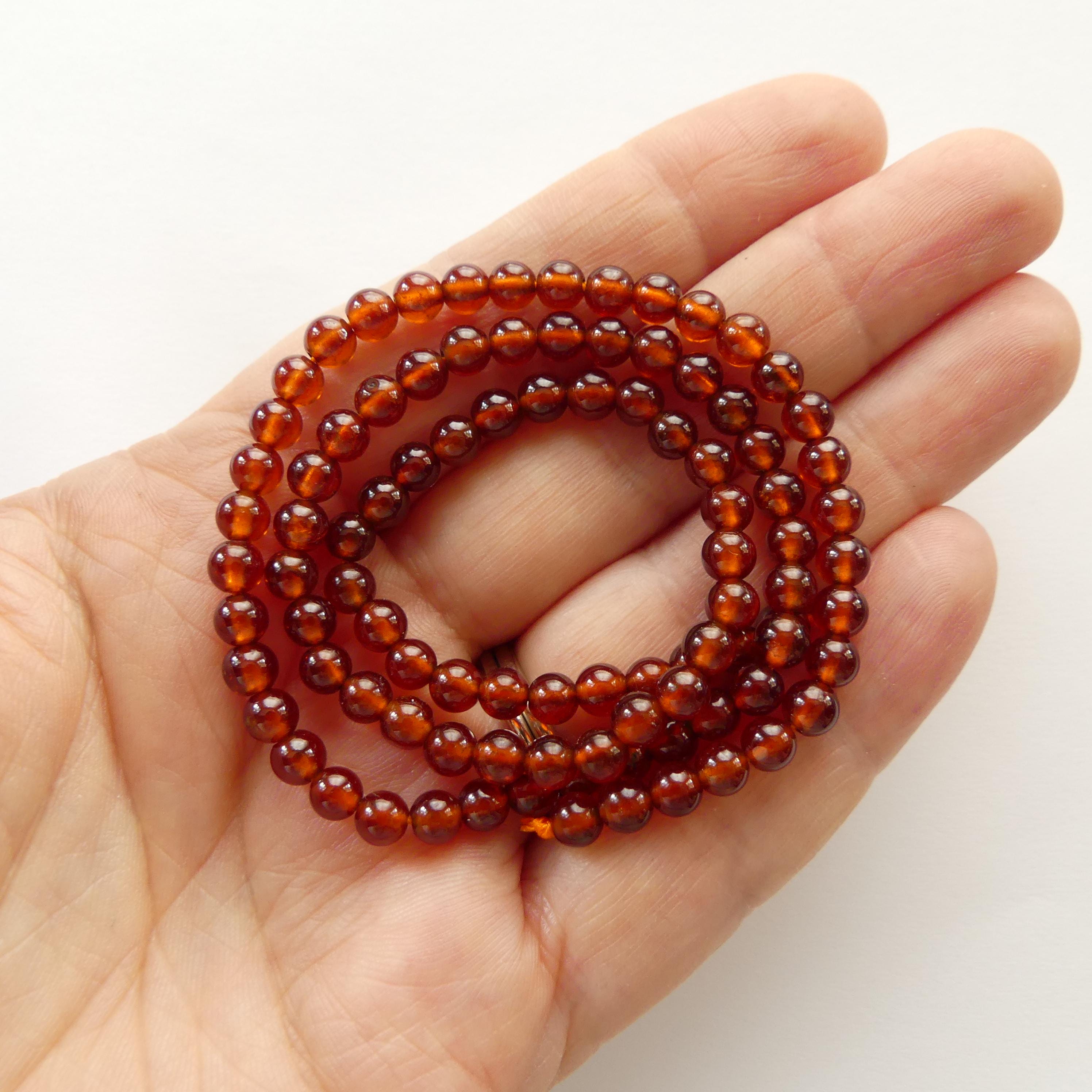 4mm AAA Spessartine Garnet Beads Smooth Beads 15" Natural Orange Spessartite Garnet Gemstone Beads Beading Crafter Gift