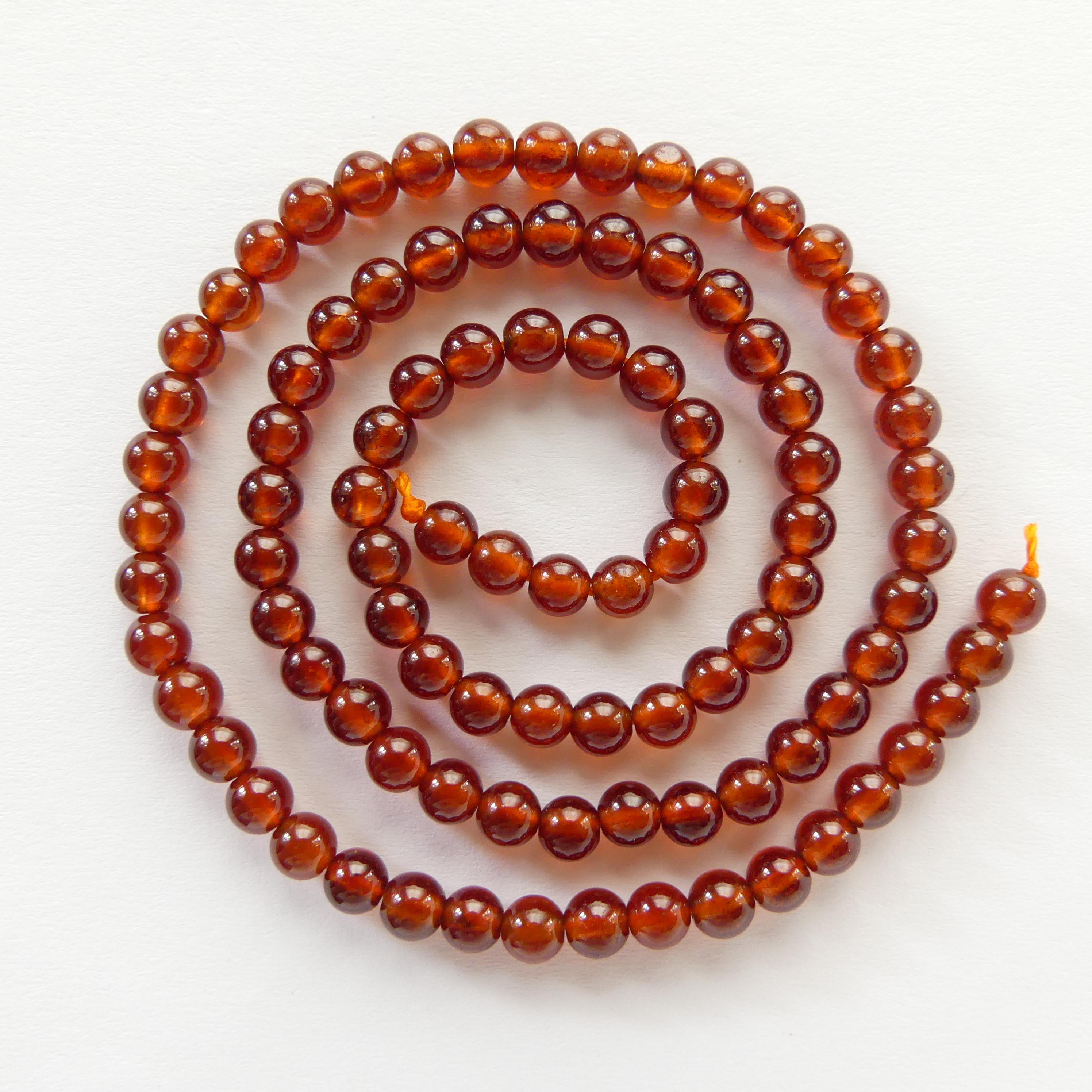 4mm AAA Spessartine Garnet Beads Smooth Beads 15" Natural Orange Spessartite Garnet Gemstone Beads Beading Crafter Gift