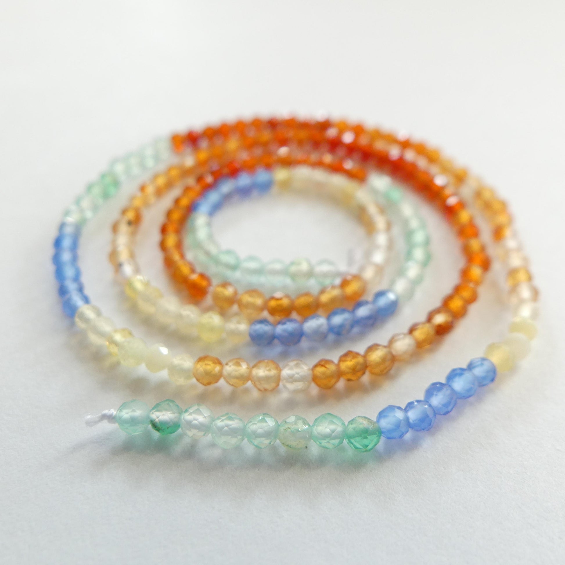 2mm Colorful Agate Micro Faceted Beads Genuine Agate Multi Color Beads 15" Sparkly Gemstone Beads for Jewelry Making