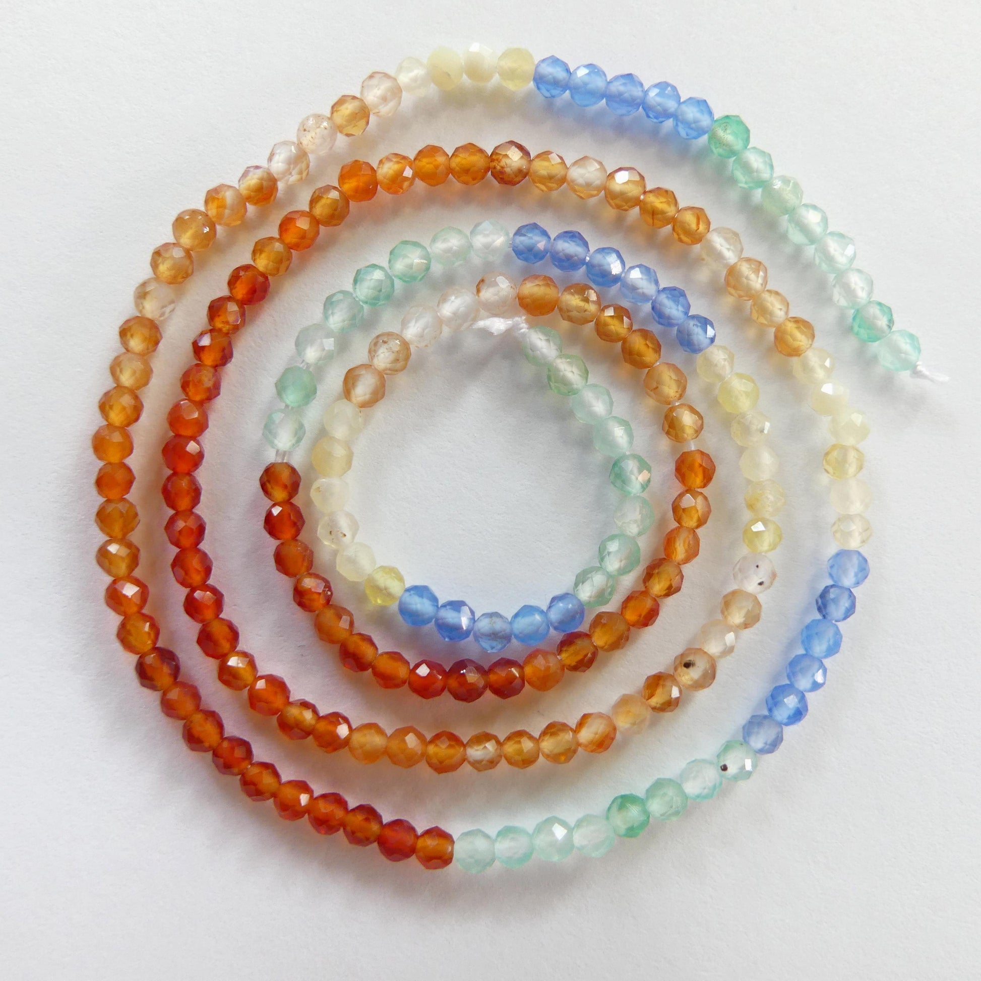 2mm Colorful Agate Micro Faceted Beads Genuine Agate Multi Color Beads 15" Sparkly Gemstone Beads for Jewelry Making