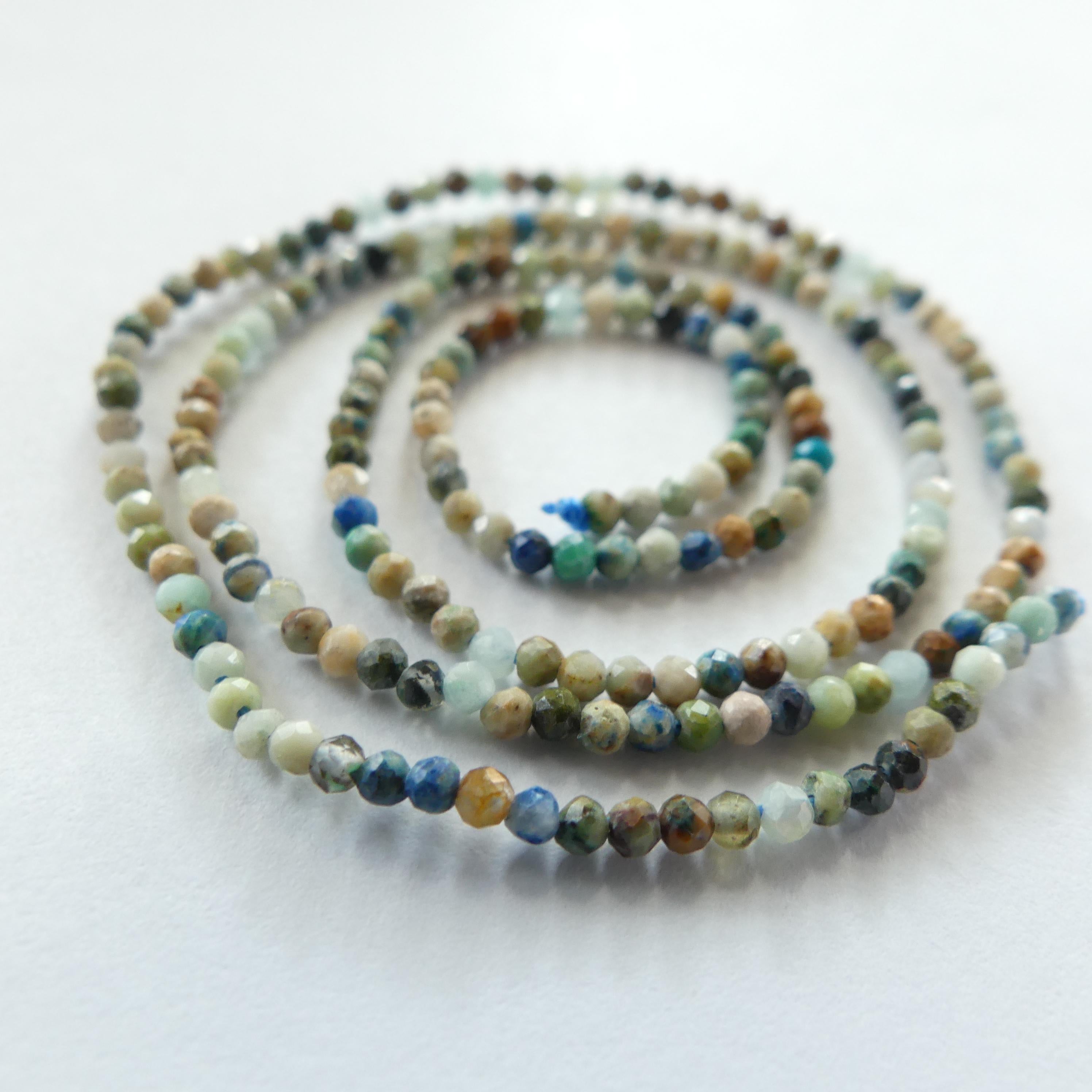 2mm Azurite Beads Micro Faceted 15" Real Azurite Gemstone Beads Beading Crafter Gift DIY Jewelry making