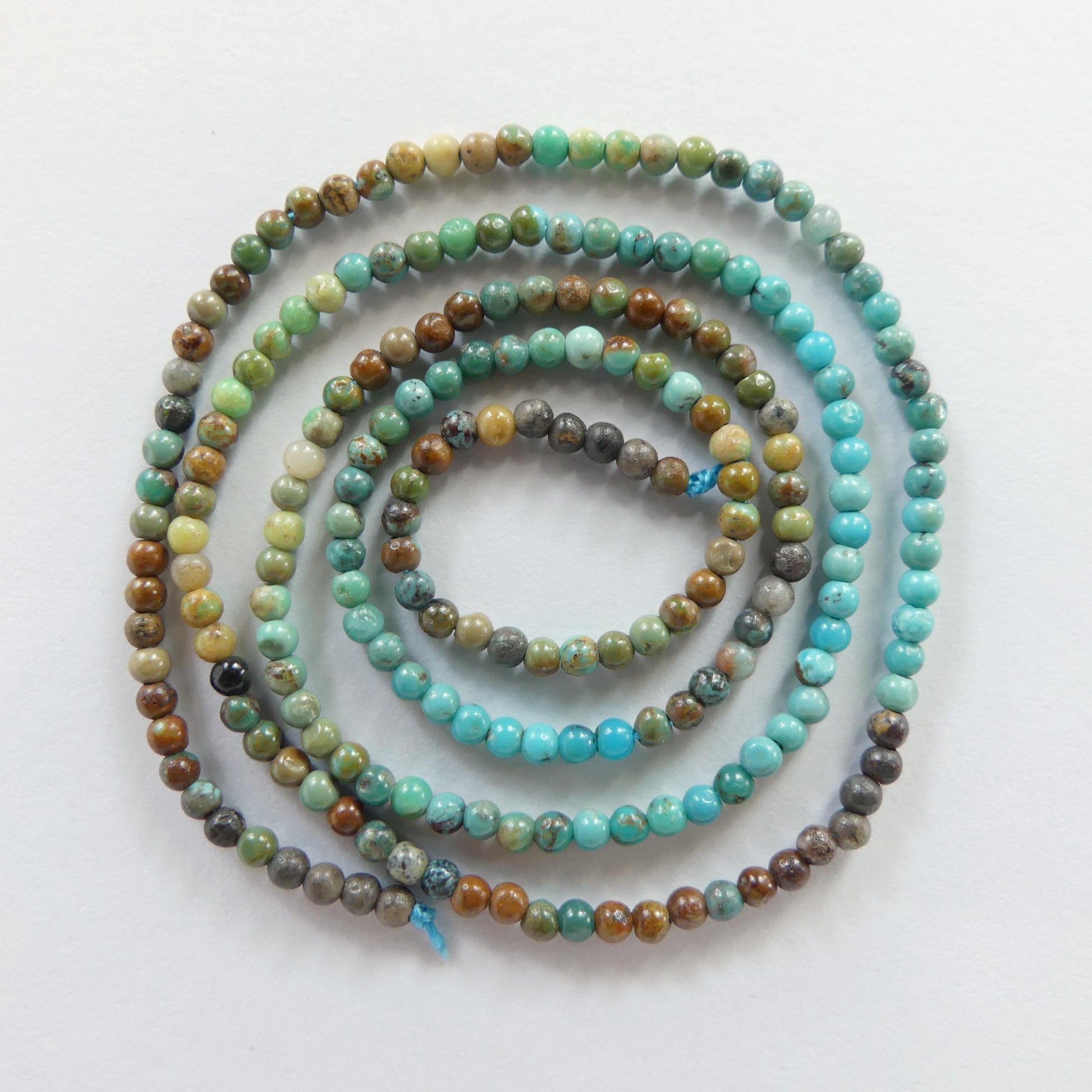 2mm Arizona Turquoise Smooth Beads 15" Blue Green Shaded Turquoise Genuine Gemstone Beads for Jewelry Making Beading Craft Gift Beads