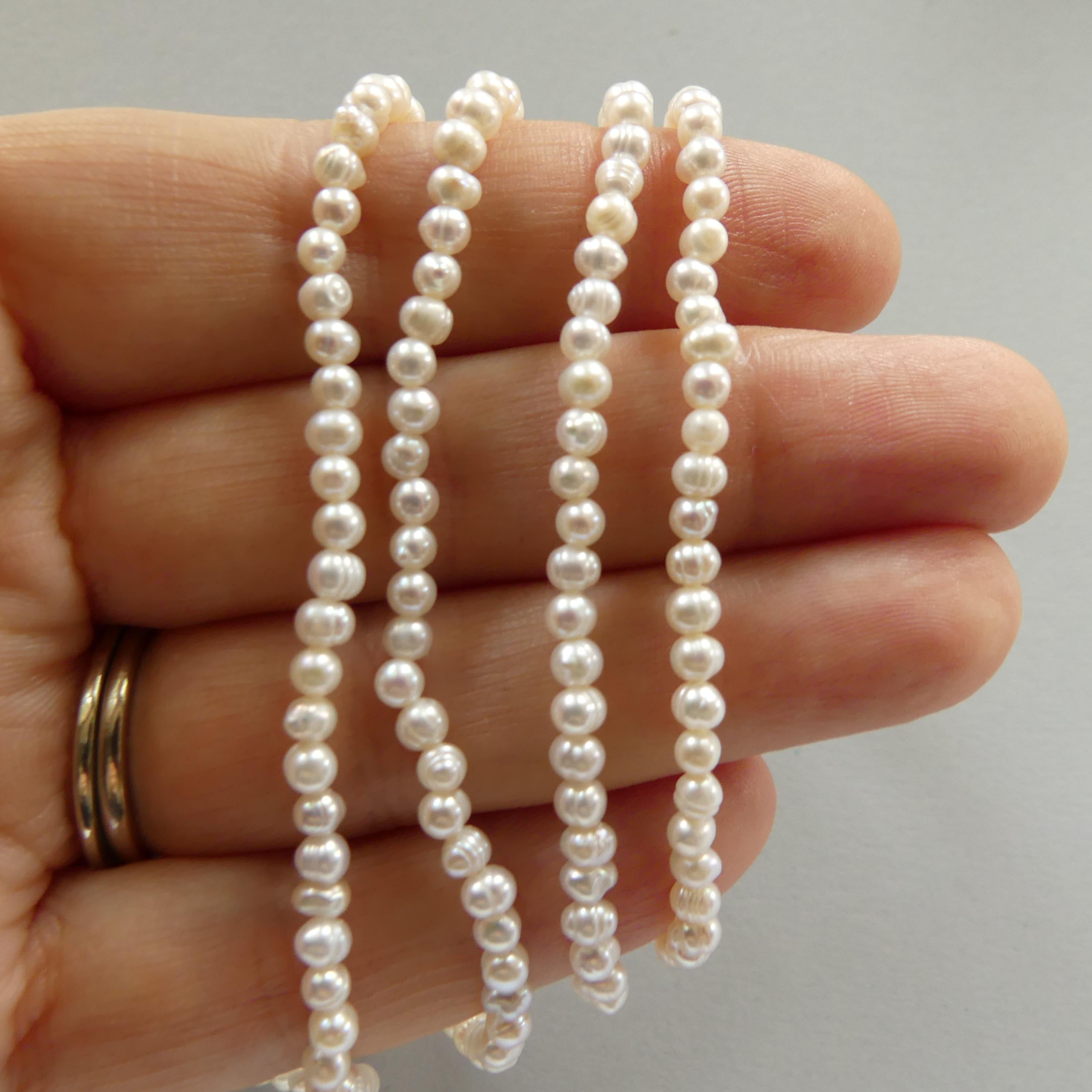 3mm Freshwater Pearl Beads Potato Pearls White Baroque 14.5" Beads Beading Crafter Gift June Birthstone DIY Jewelry