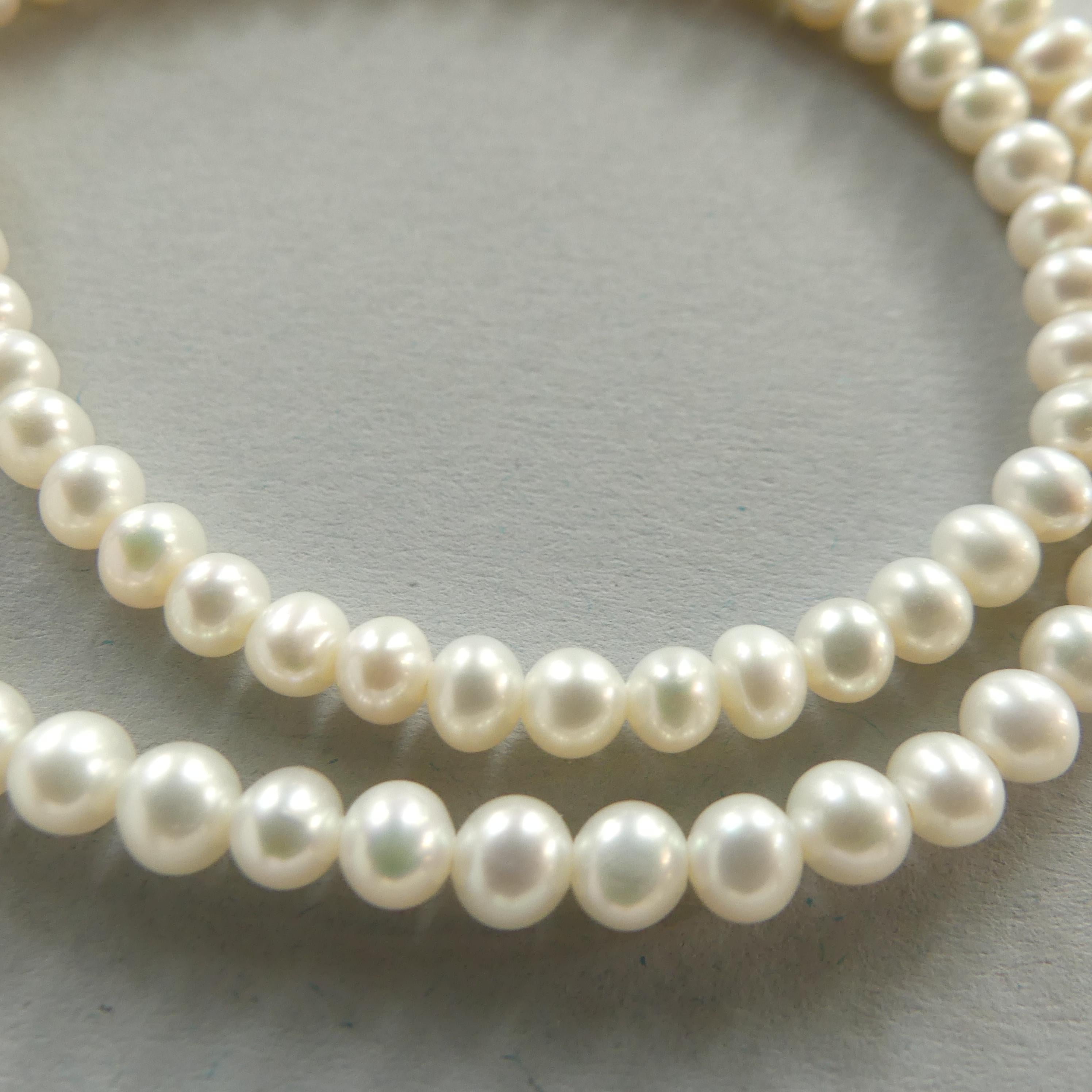 4.5mm AAAAA Freshwater Pearl Beads Potato Pearls White Baroque 6.5" Beads Beading Crafter Gift June Birthstone DIY Jewelry