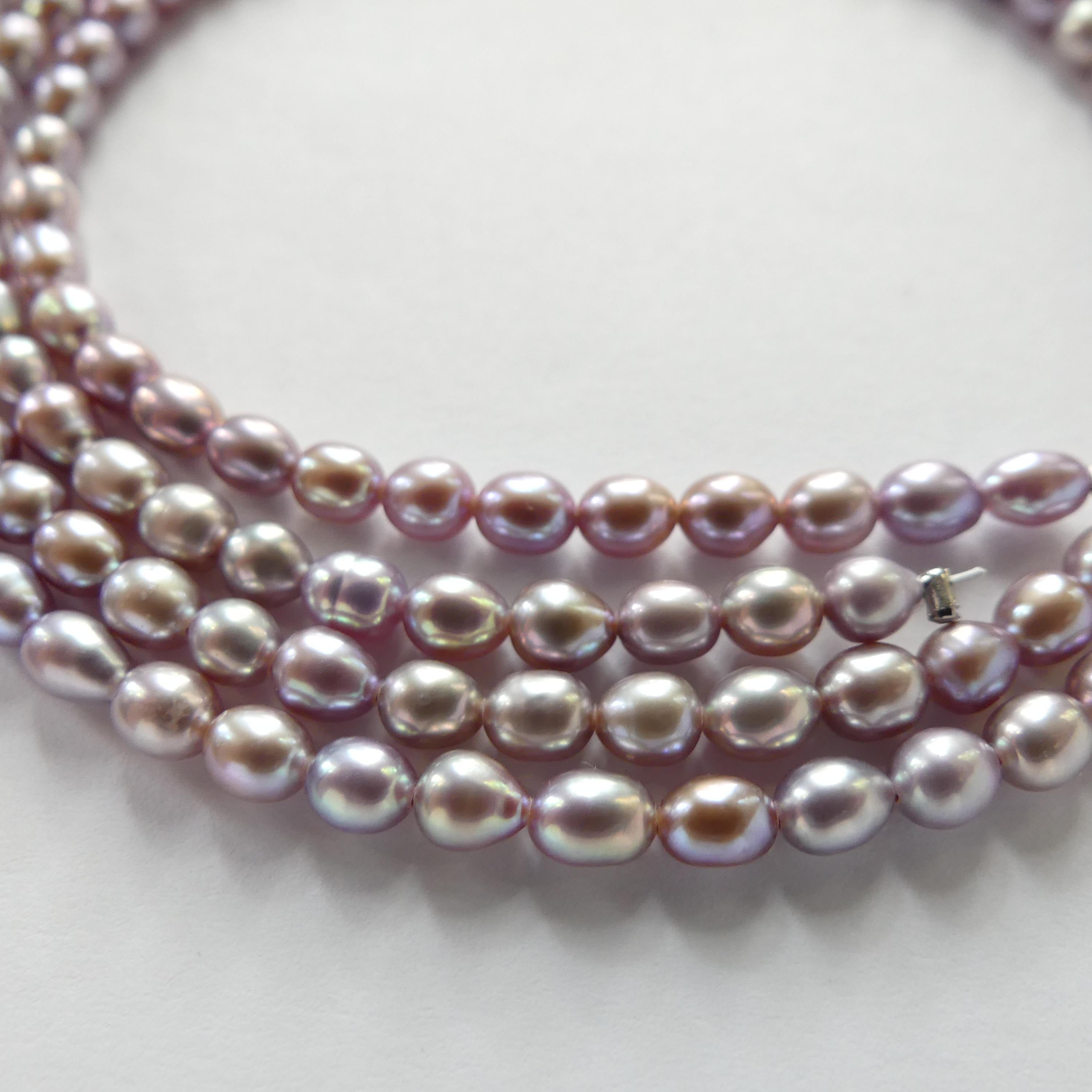 4mm AAAA Freshwater Pearl Beads Rice Shape Pearls Lavender Gray Pearls Baroque 15" Beads Beading Crafter Gift June Birthstone DIY Jewelry