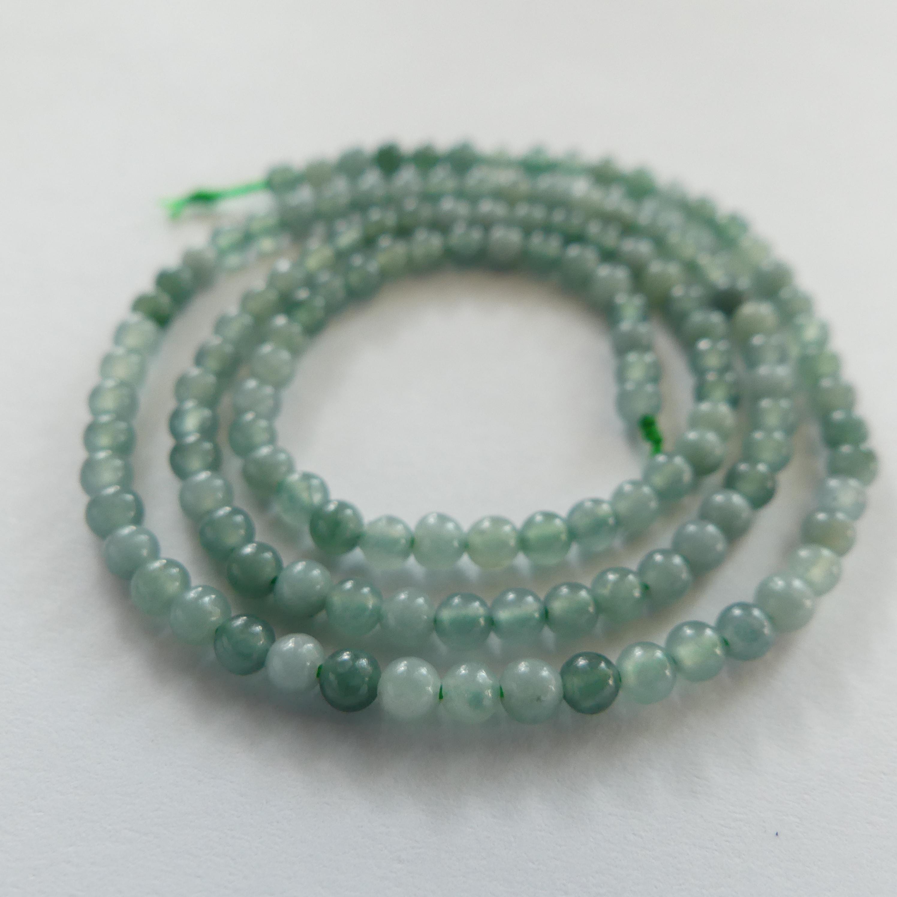 3mm Natural AAA Jade Beads 15" Guatemala Jadeite Genuine Gemstone Beads Natural Burma Jade Dark Green Jewelry Making Beading Craft Gift