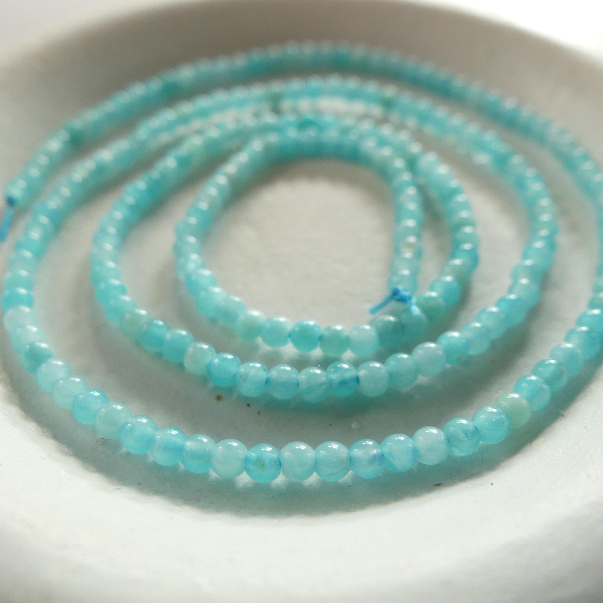 2mm Smooth Amazonite Beads 15" Bright Blue Peruvian amazonite Genuine Gemstone Beads for Jewelry Making Beading Craft Gift Beads