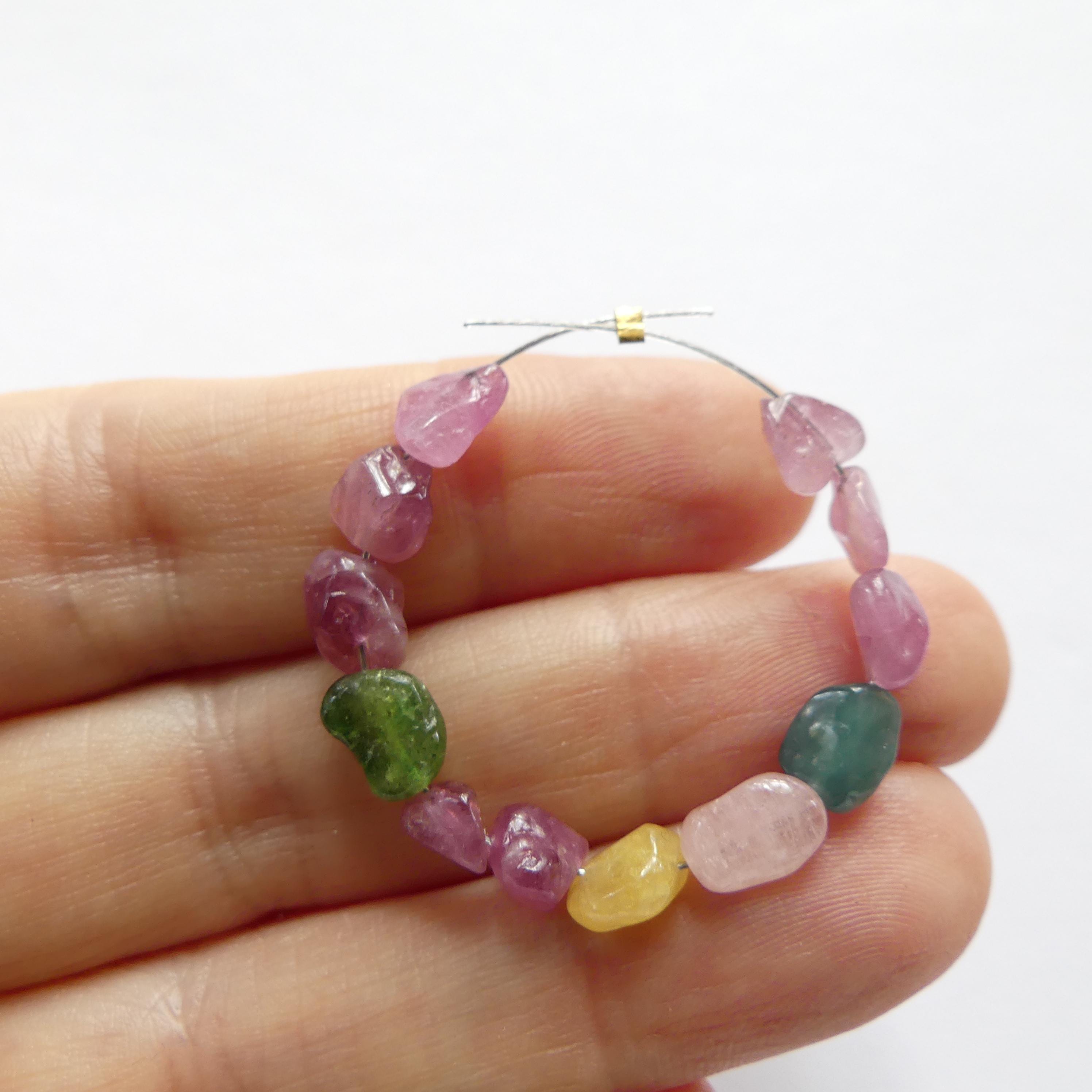 4mm 6mm Watermelon Tourmaline Nugget Beads 12pcs Rainbow Gemstone Beads Freeform Tourmaline Jewelry Making Gift Crafter October Birthstone