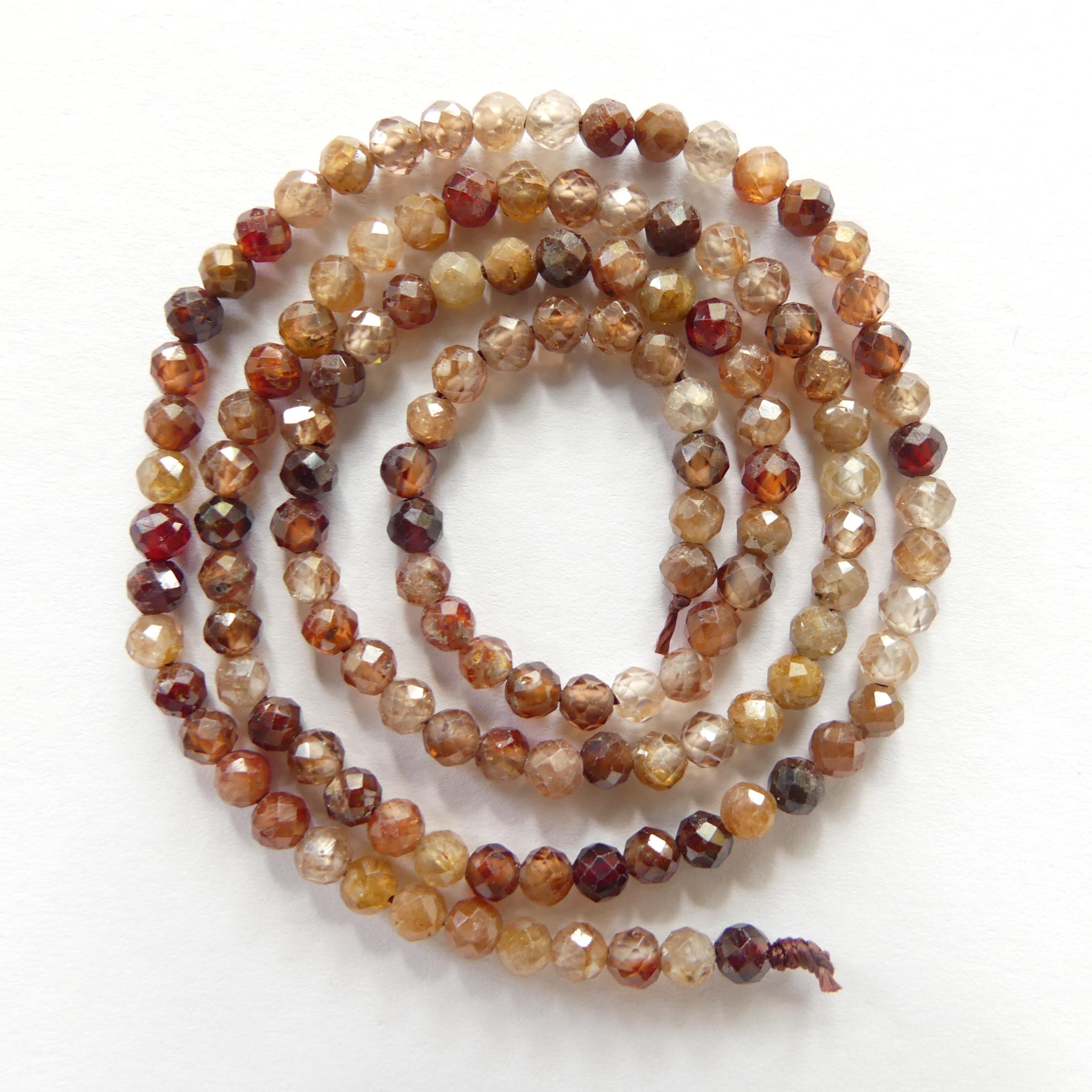 3mm Natural AAA Zircon Micro Faceted Beads Rondelle Genuine Zircon 15" Transparent Sparkly Gemstone Beads for Jewelry Making