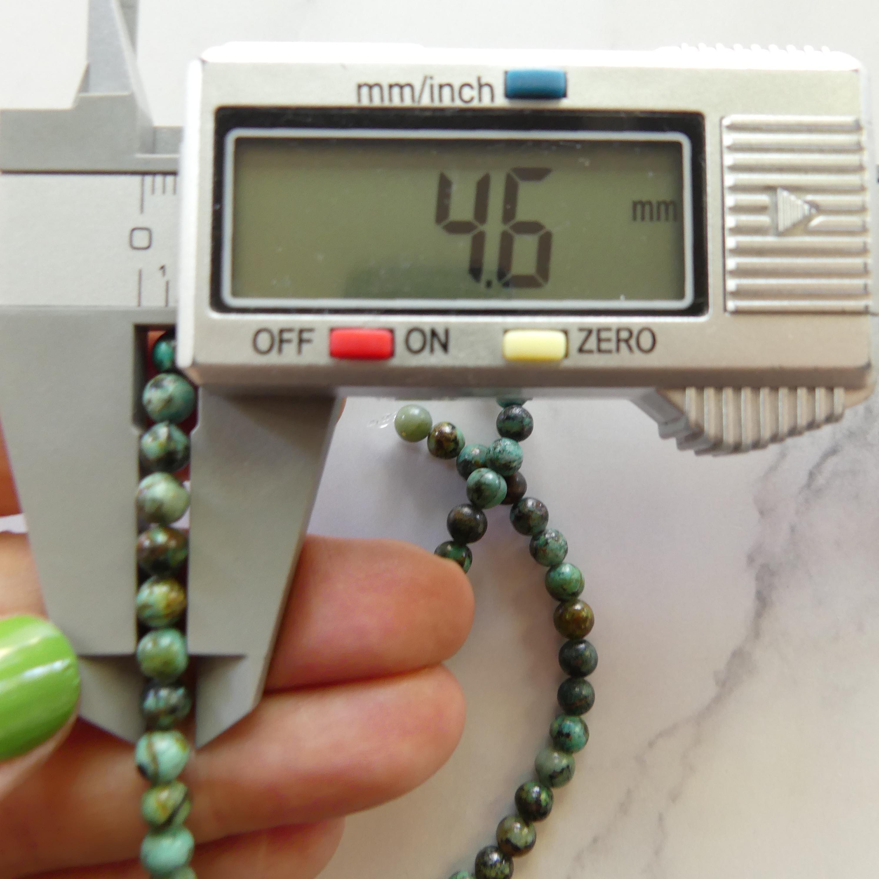 4mm African Turquoise Beads Smooth 15" Turquoise Genuine Gemstone Beads for Jewelry Making Beading Craft Gift Beads December Birthstone