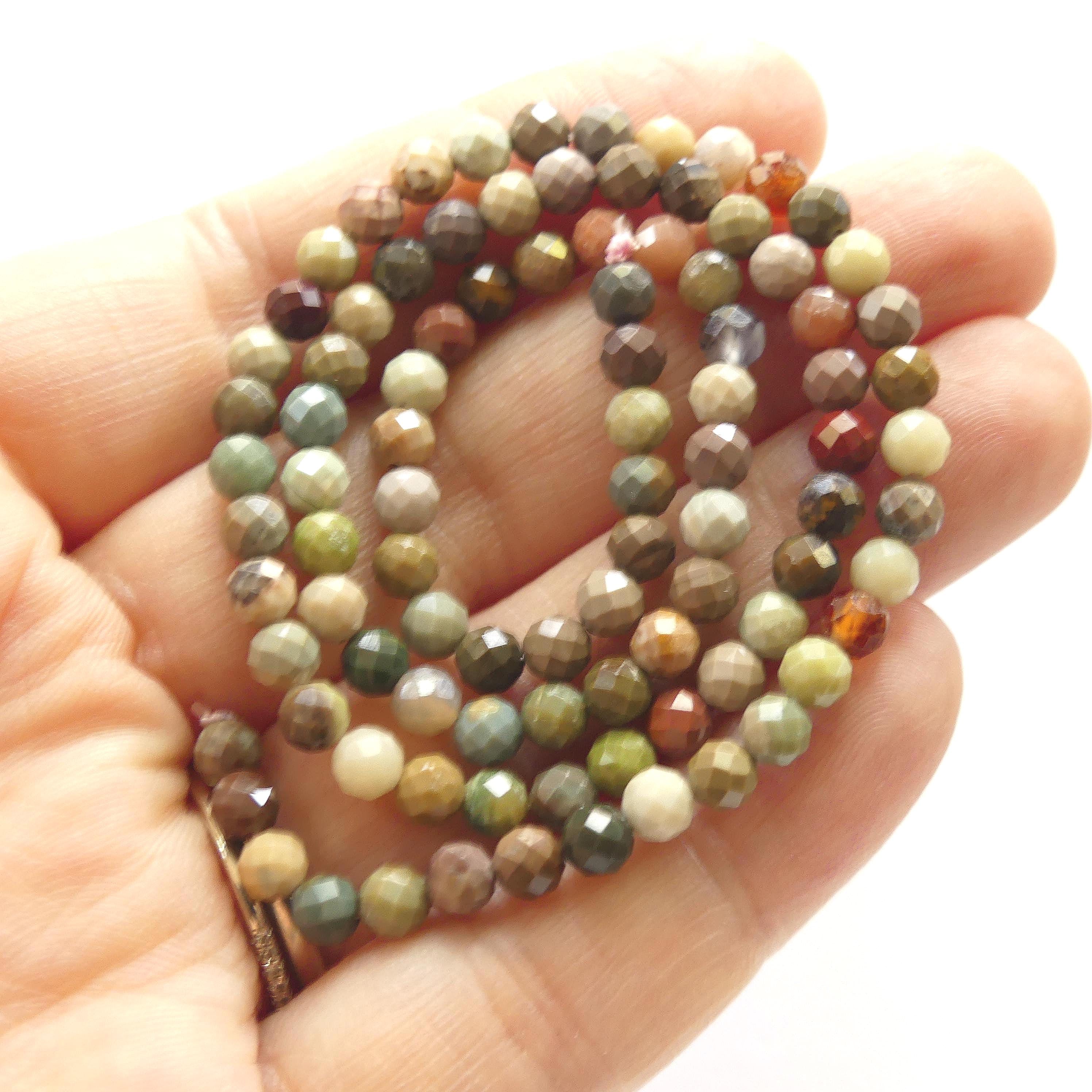 4mm Ocean Jasper Beads Genuine Fancy Jasper Colorful Beads 15" Gemstone Beads for Jewelry Making Gift for Crafters DIY Jewelry Making