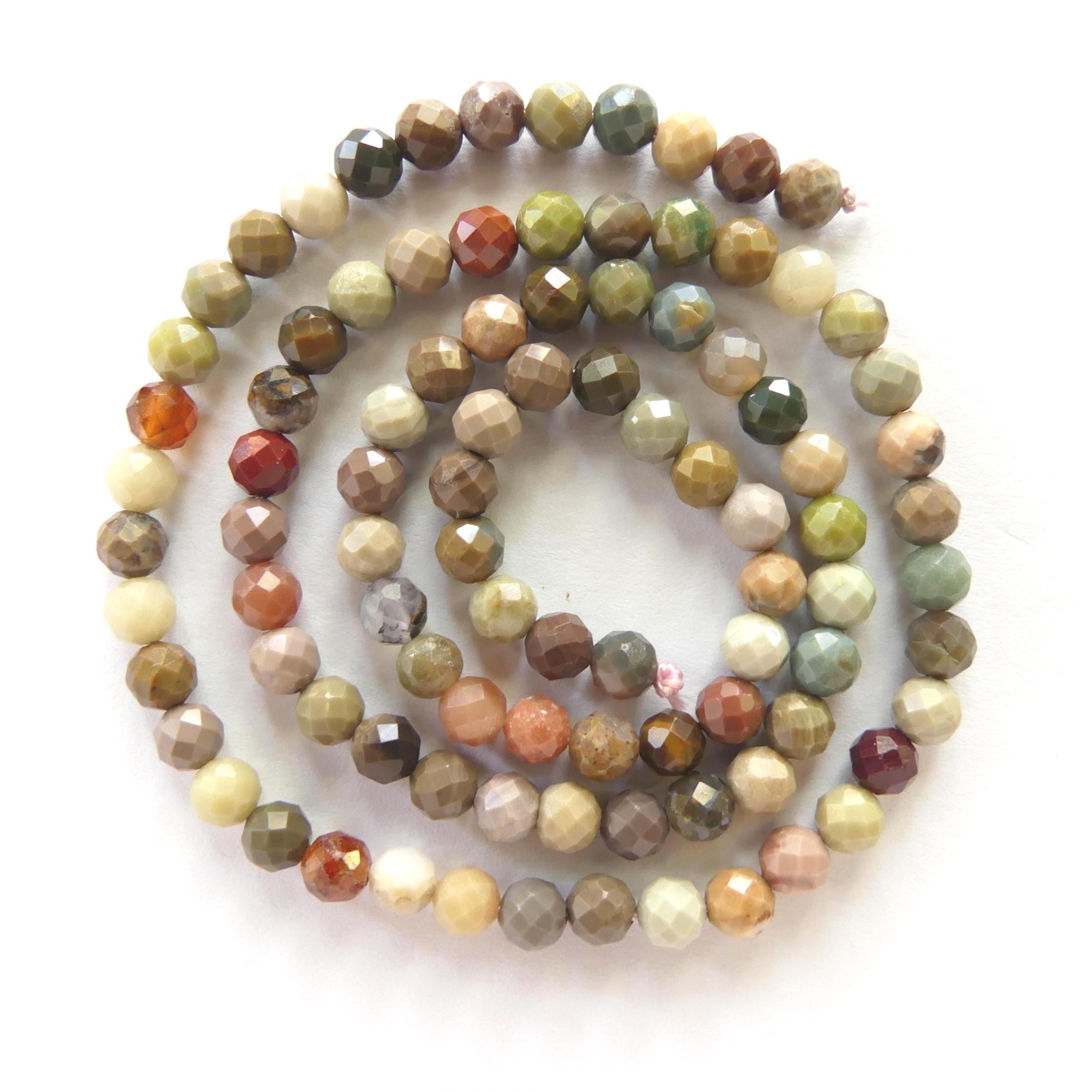 4mm Ocean Jasper Beads Genuine Fancy Jasper Colorful Beads 15" Gemstone Beads for Jewelry Making Gift for Crafters DIY Jewelry Making