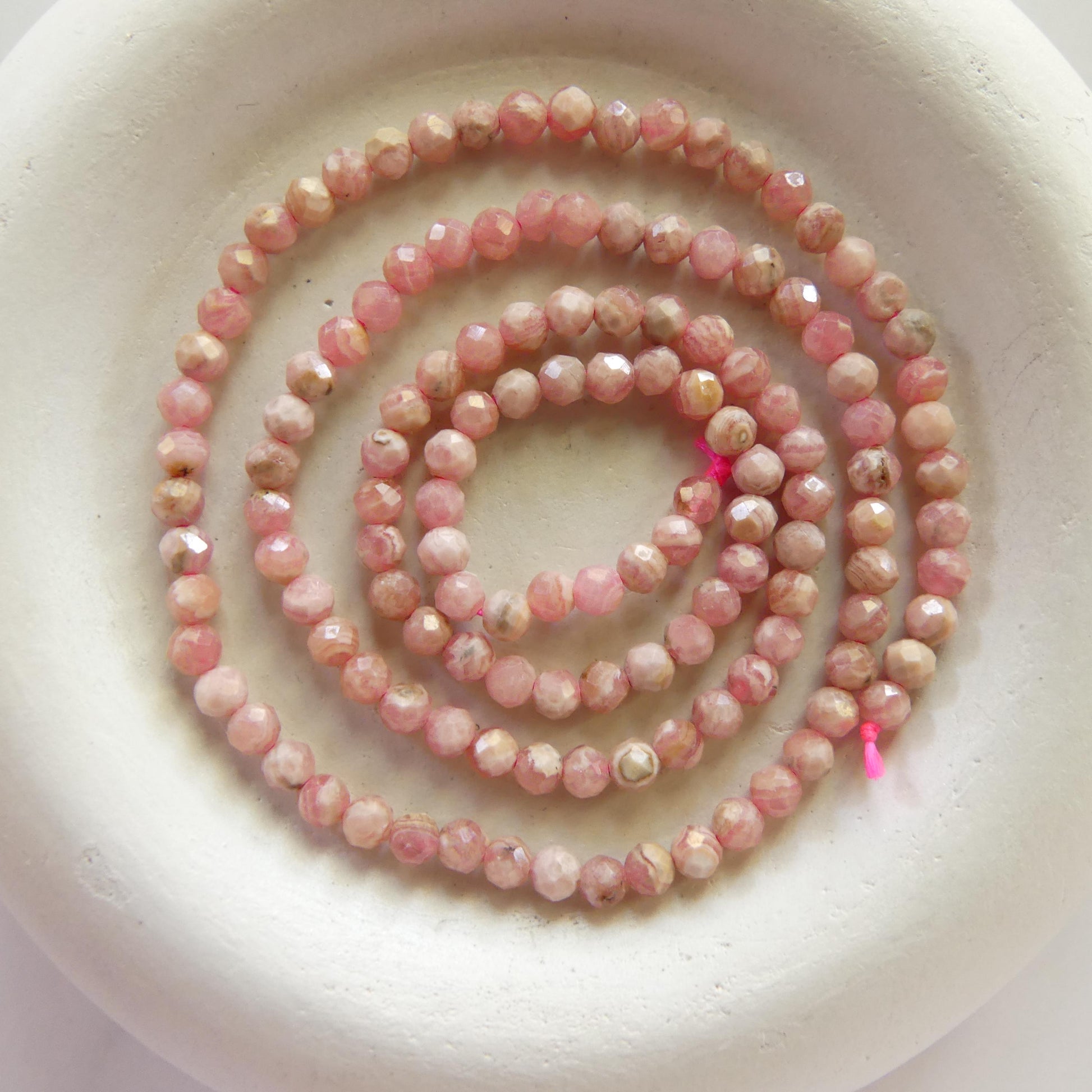 3mm Natural Rhodochrosite Beads Faceted 15" Nude Pink Genuine Gemstone Beads Jewelry Making Beading Craft Gift Beads Self-Love Abundance