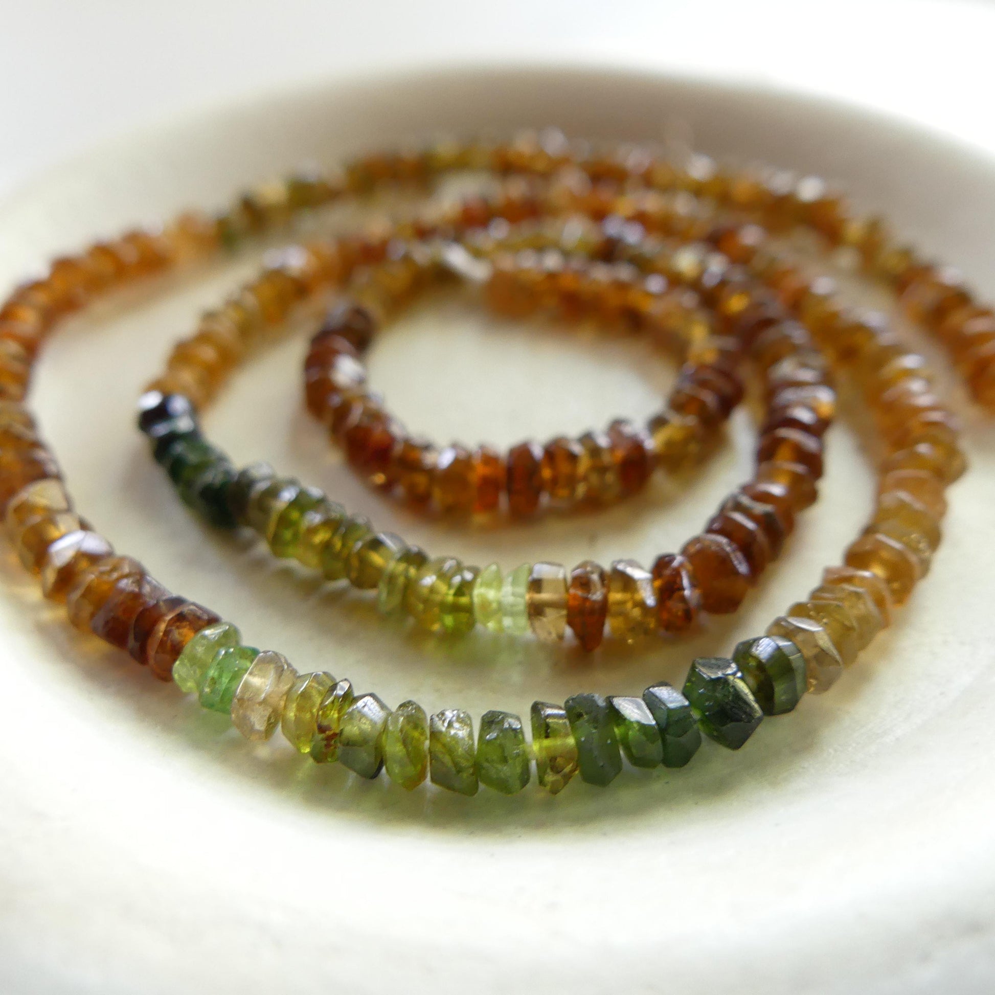 3mm Petro Tourmaline Hand Faceted Beads 6.5" Green Yellow Tourmaline Gemstone Beads Jewelry Making Beading Gift Crafter October Birthstone