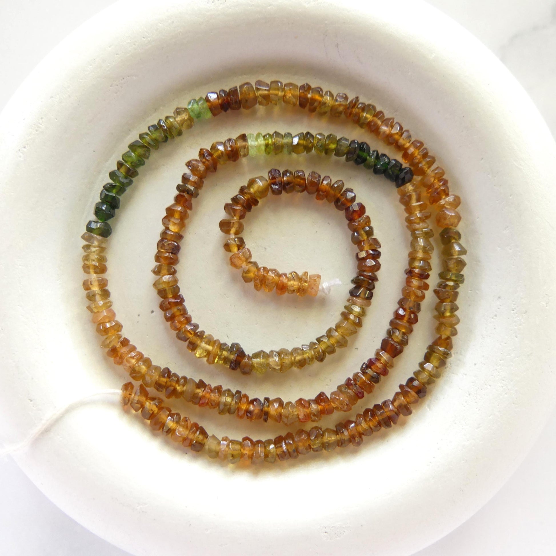 3mm Petro Tourmaline Hand Faceted Beads 6.5" Green Yellow Tourmaline Gemstone Beads Jewelry Making Beading Gift Crafter October Birthstone