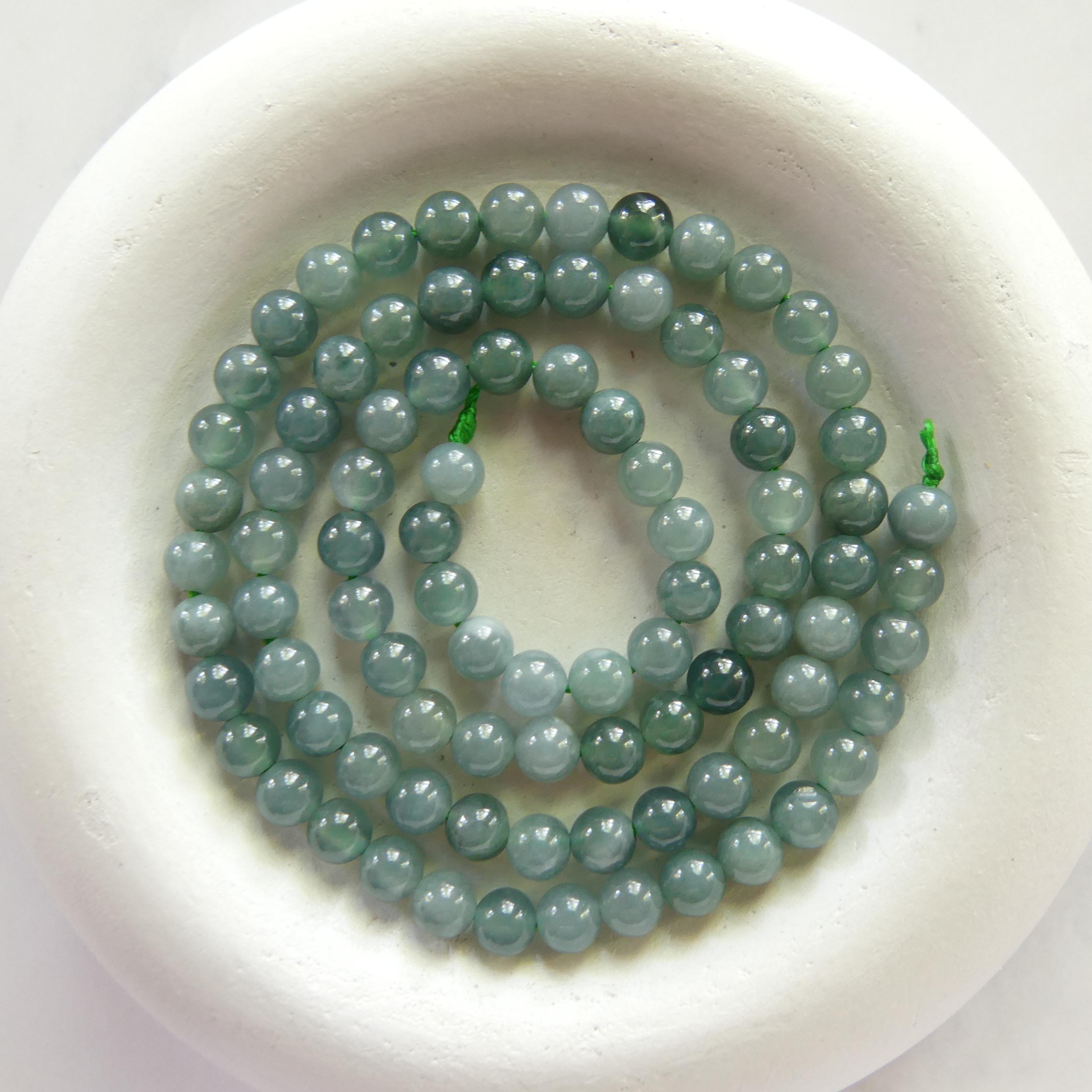 4mm Natural AAA Jade Beads 15" Guatemala Jadeite Genuine Gemstone Beads Natural Burma Jade Dark Green Jewelry Making Beading Craft Gift