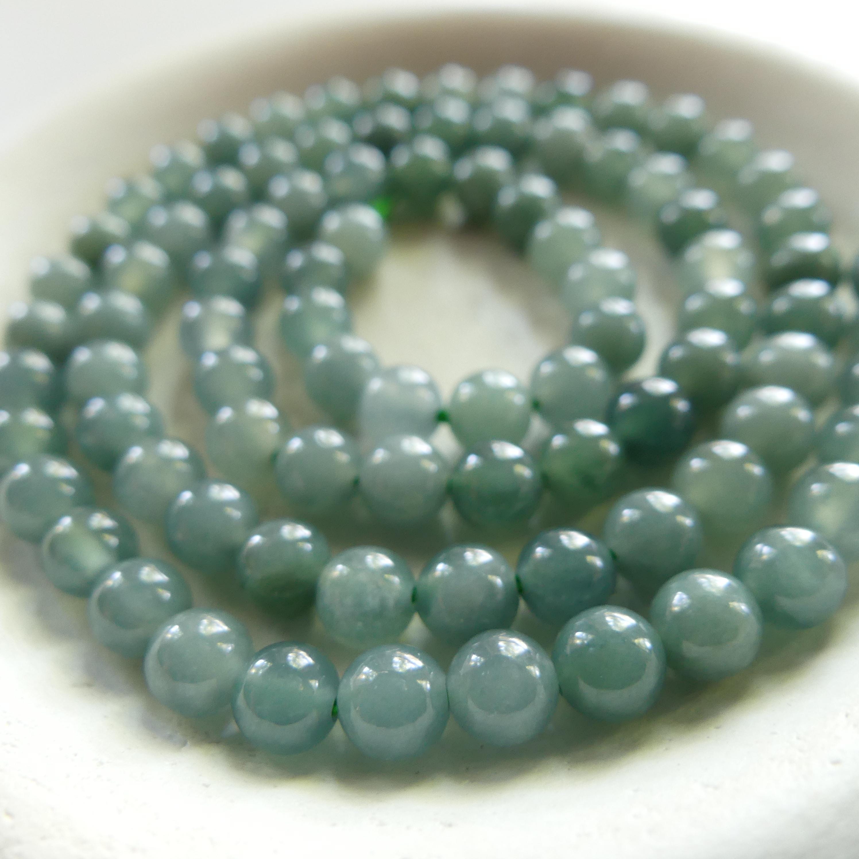 4mm Natural AAA Jade Beads 15" Guatemala Jadeite Genuine Gemstone Beads Natural Burma Jade Dark Green Jewelry Making Beading Craft Gift