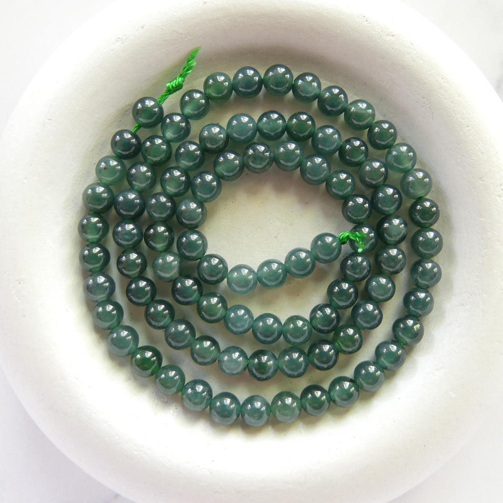 4mm Natural AAA Jade Beads 15" Guatemala Jadeite Genuine Gemstone Beads Natural Burma Jade Dark Green Jewelry Making Beading Craft Gift