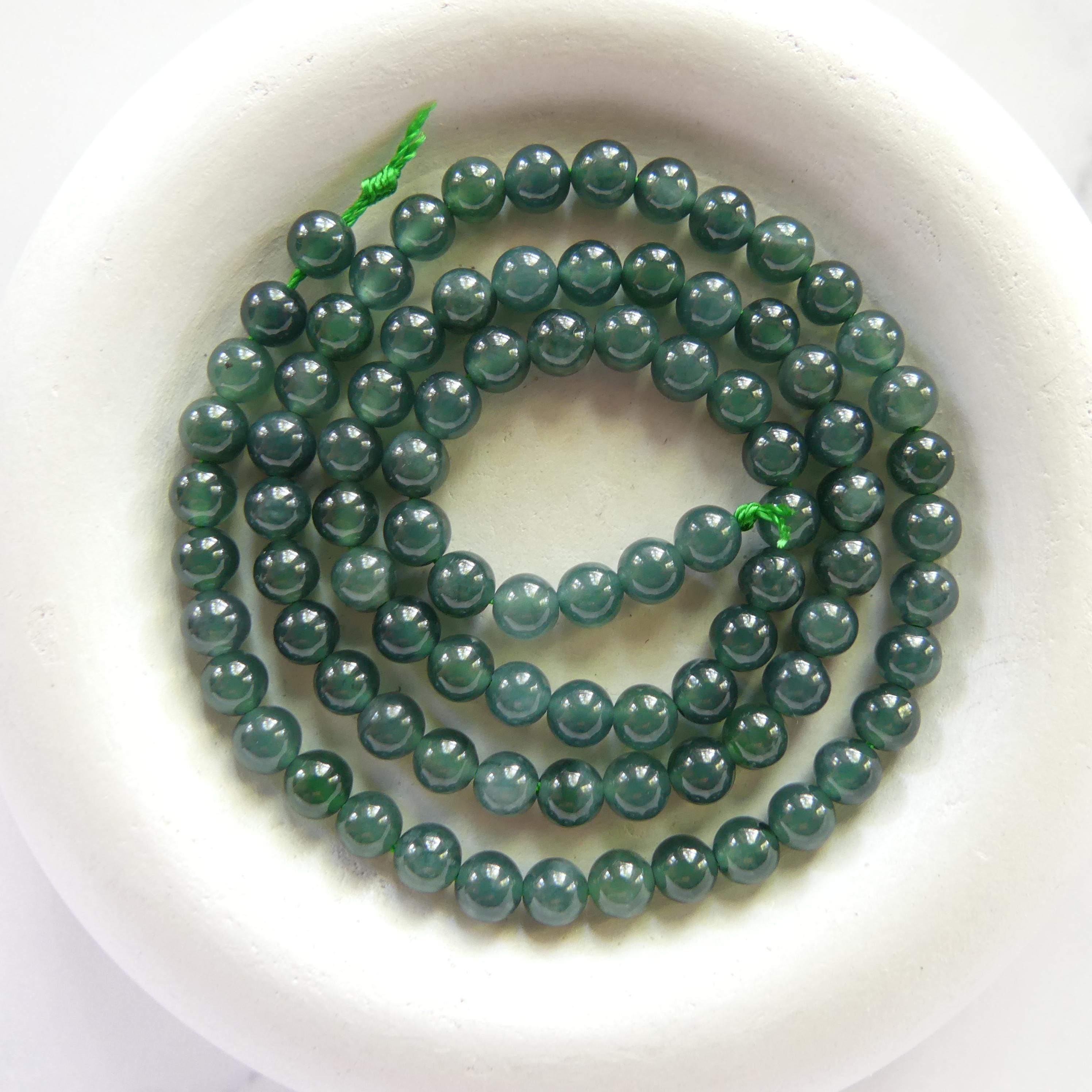 4mm Natural AAA Jade Beads 15" Guatemala Jadeite Genuine Gemstone Beads Natural Burma Jade Dark Green Jewelry Making Beading Craft Gift