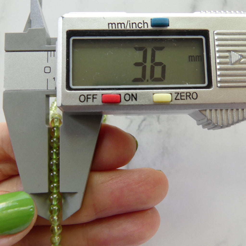 3mm 4mm AAA Peridot Beads Smooth Peridot 15" Transparent Green Gemstone Beads for Jewelry Making Beading Craft Gift August Birthstone Beads