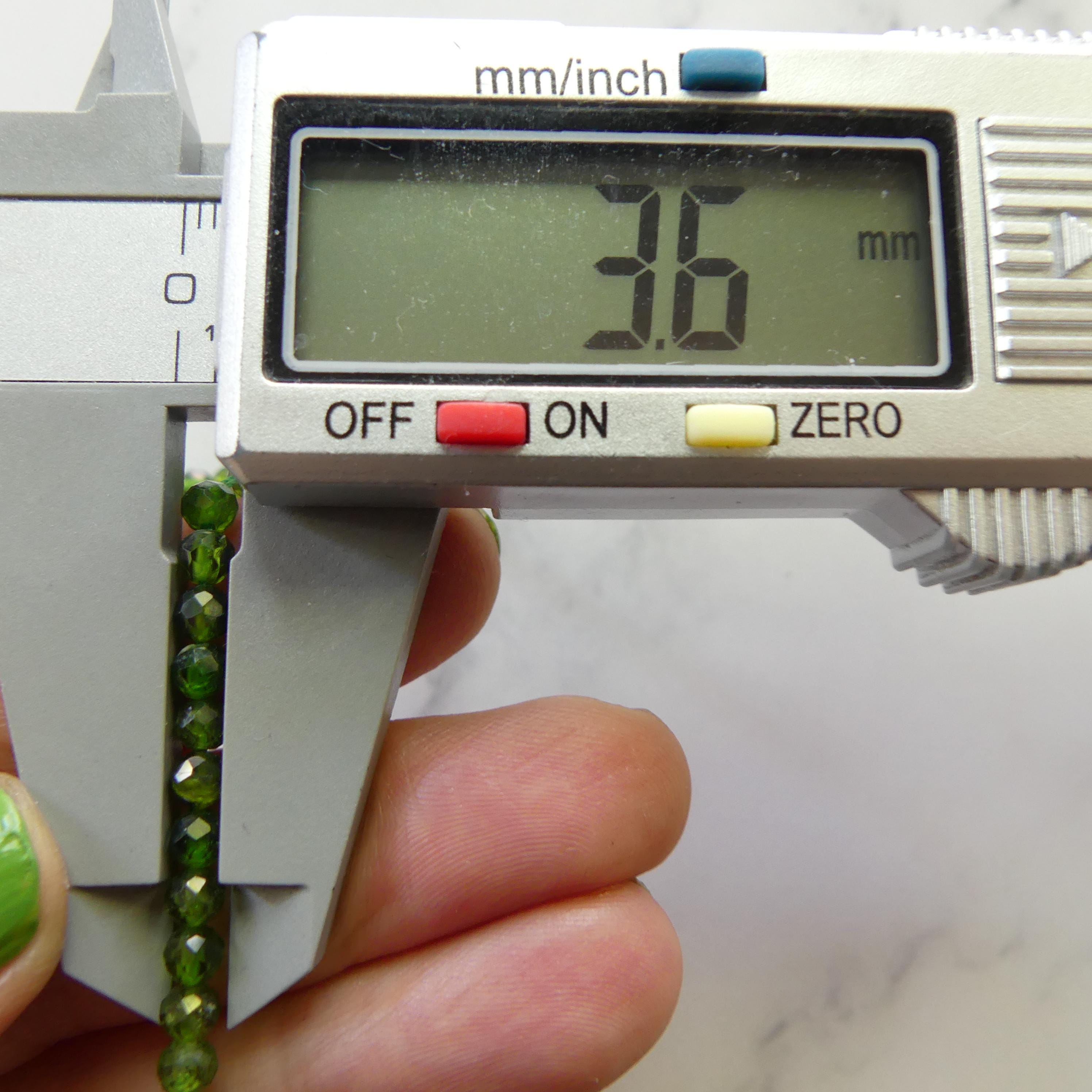 3mm 4mm AAA Chrome Diopside Beads 15" Genuine Round Small Emerald Green Crystal Beads Gemstone Beads for Jewelry Making Beading DIY Jewelry