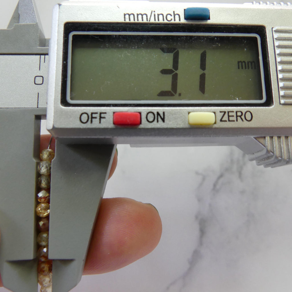 3mm Natural Zircon Faceted Beads Genuine AAA Zircon 4" Transparent Sparkly Gemstone Beads for Jewelry Making