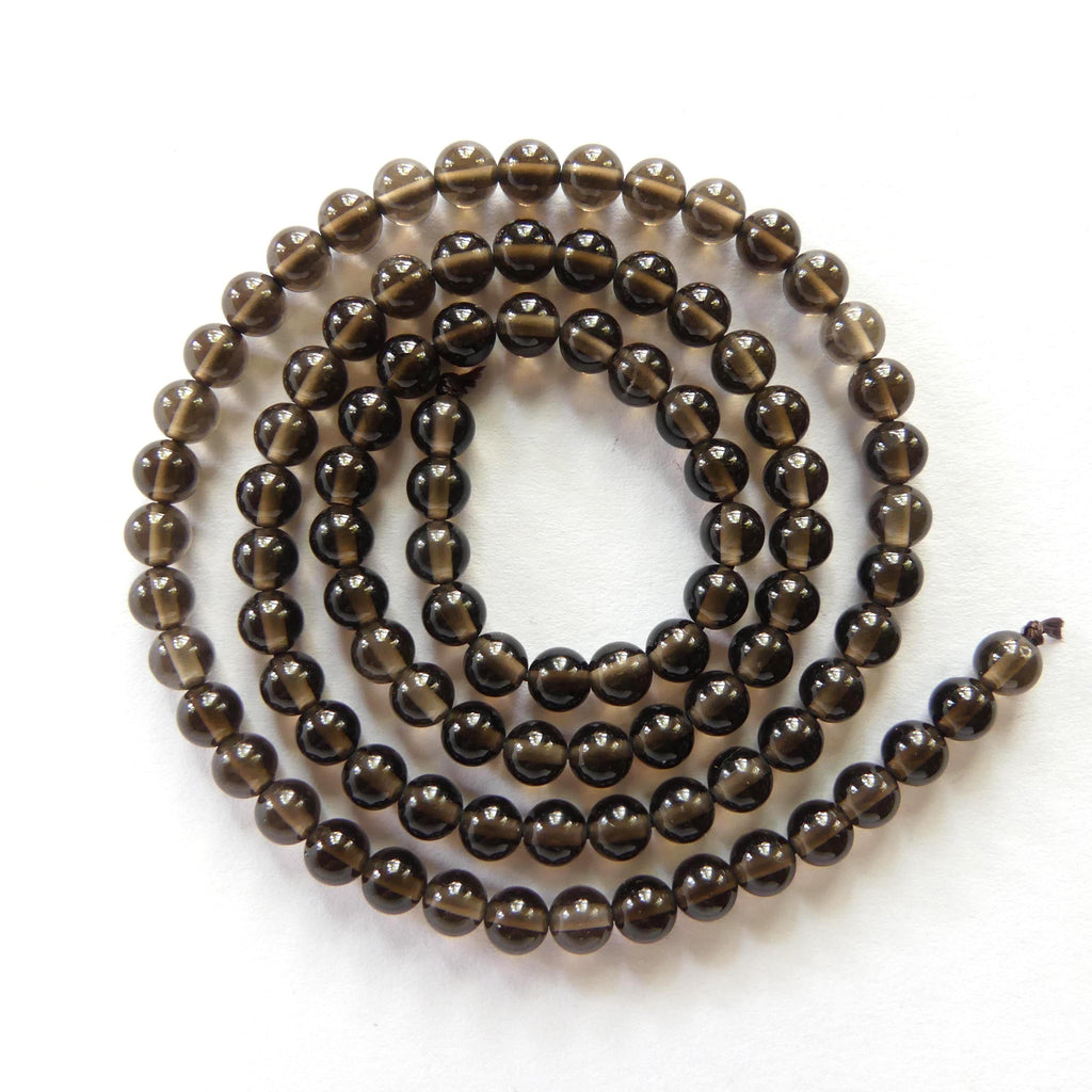 4mm AAA Smoky Quartz Beads Smooth Genuine Beads 15" Transparent Brown Gemstone Beads Beading Crafter Gift