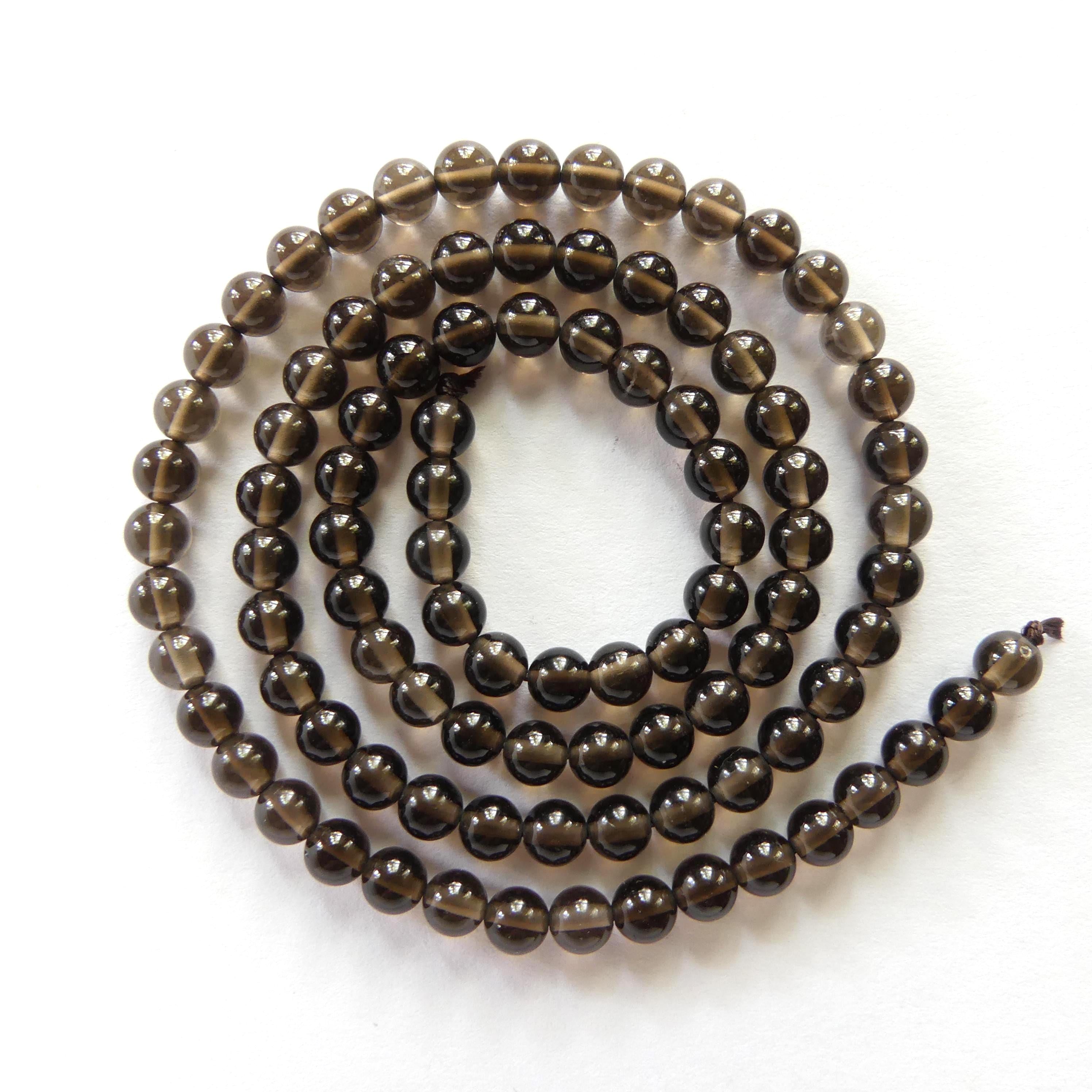 4mm AAA Smoky Quartz Beads Smooth Genuine Beads 15" Transparent Brown Gemstone Beads Beading Crafter Gift