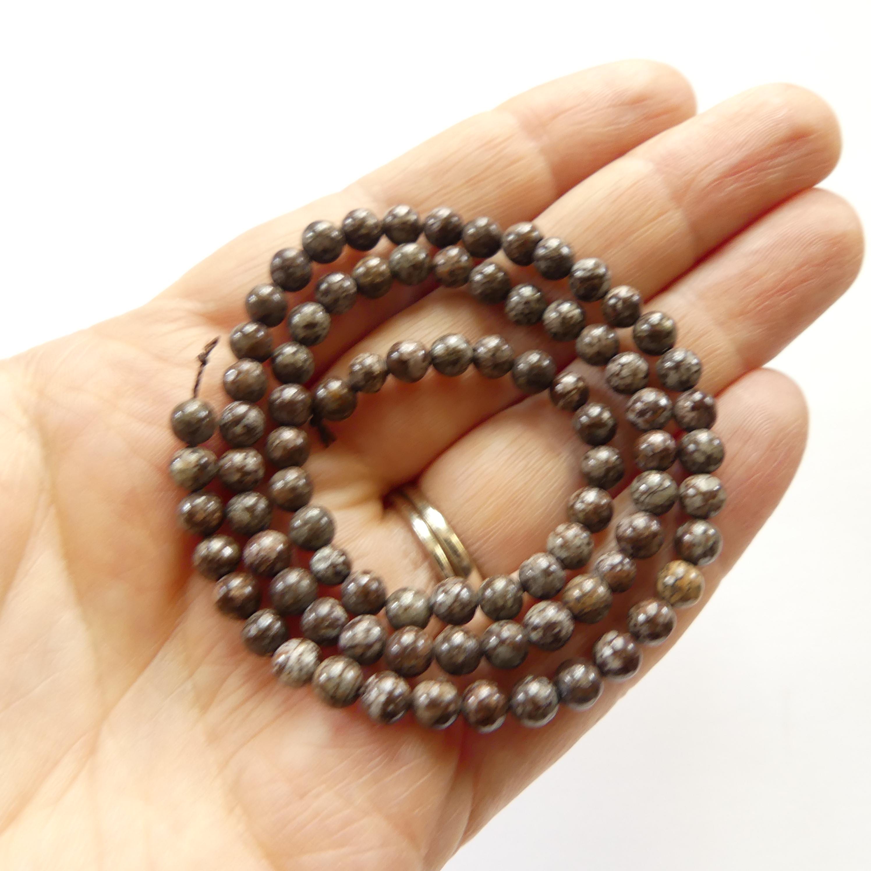 4mm 5mm Brown Snowflake Obsidian Beads Faceted Brown White Obsidian Genuine Beads 15" Gemstone Beads Beading Crafter Gift DIY Jewelry Making