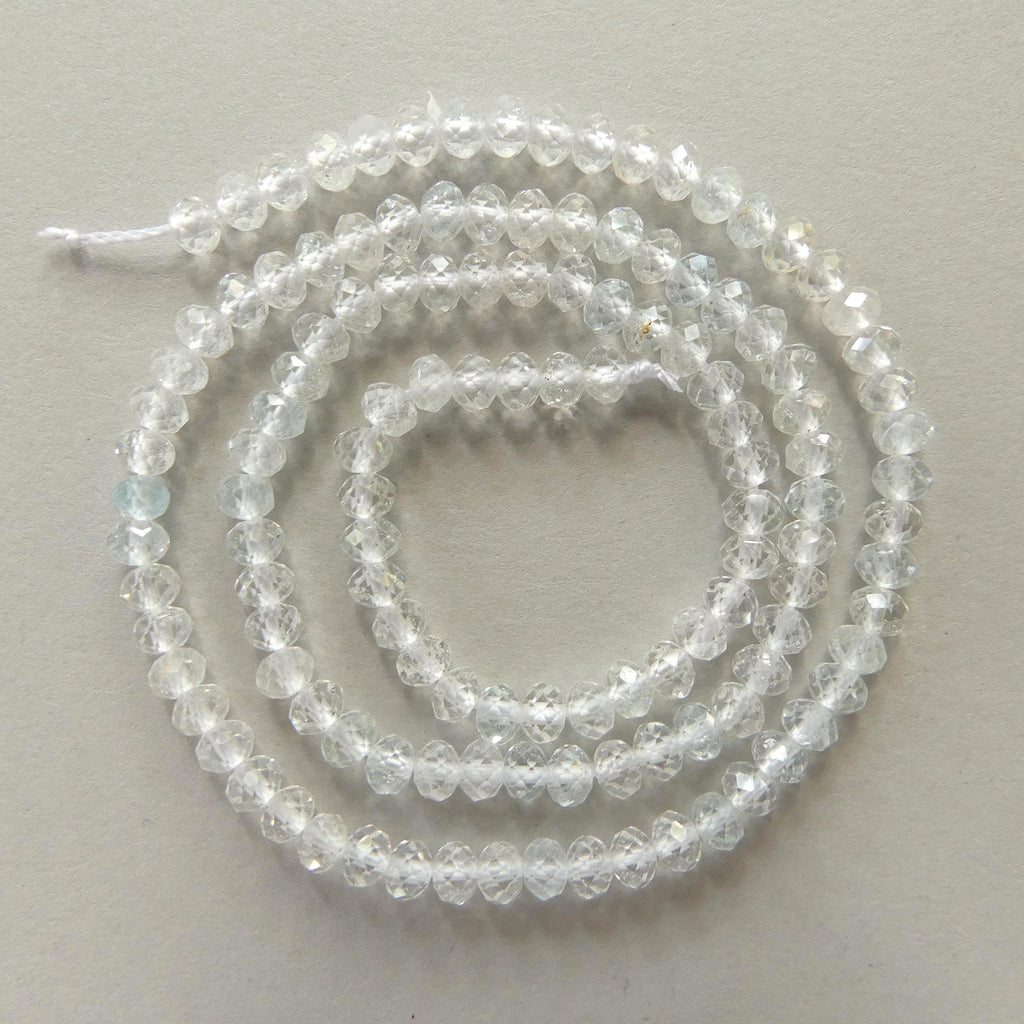 4mm AAA White Topaz Faceted Rondelle Beads 15" Natural Topaz Clear Sparkly Gemstone Beads Beading Crafter Gift April Birthstone DIY Jewelry