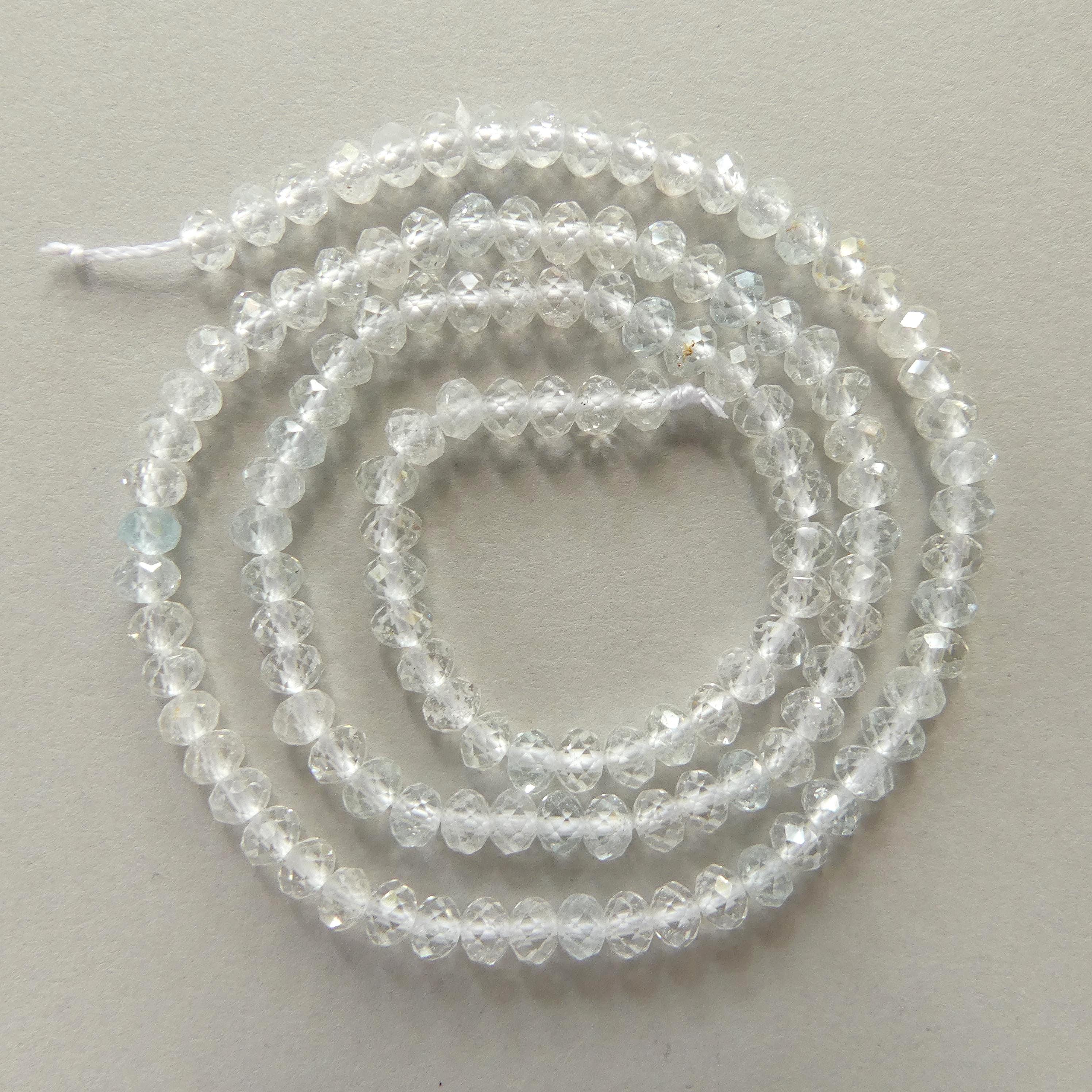 4mm AAA White Topaz Faceted Rondelle Beads 15" Natural Topaz Clear Sparkly Gemstone Beads Beading Crafter Gift April Birthstone DIY Jewelry