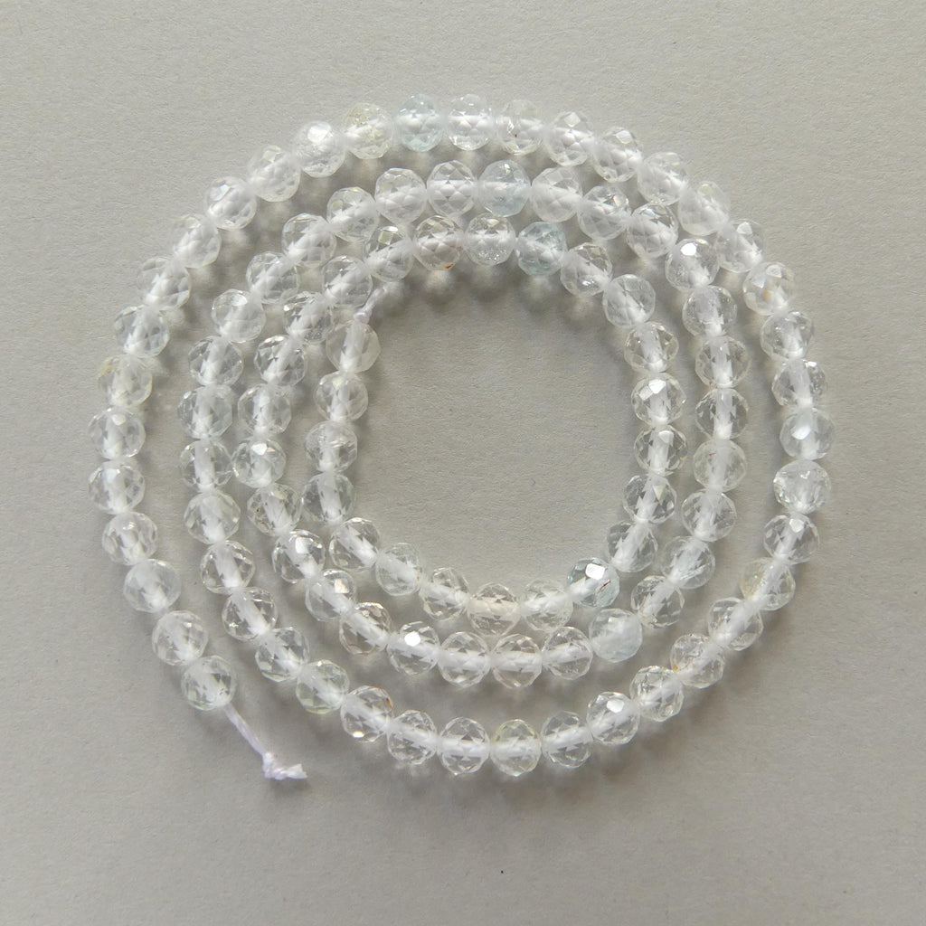 4mm AAA White Topaz Faceted Beads 15" Natural Topaz Clear Sparkly Gemstone Beads Beading Crafter Gift April Birthstone DIY Jewelry
